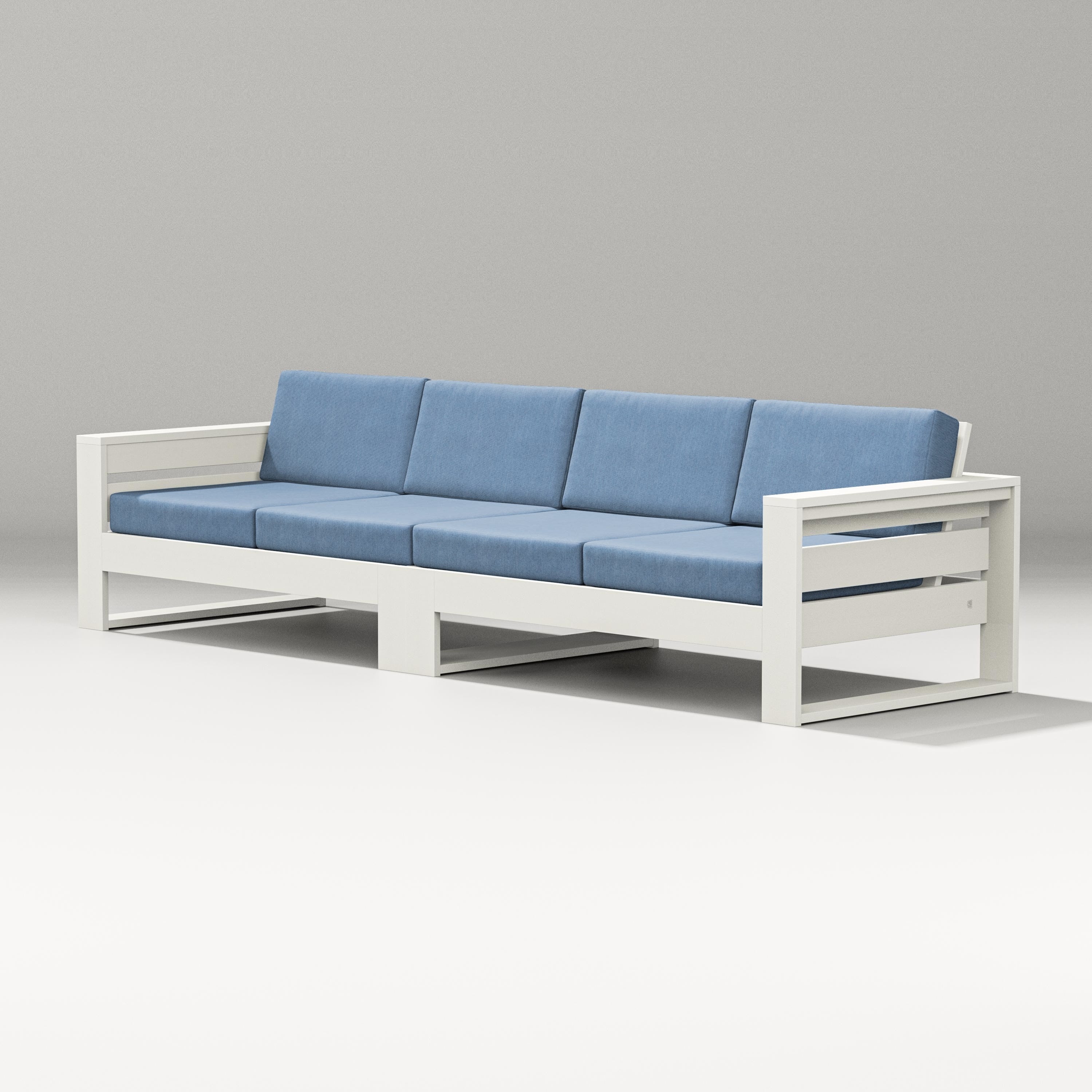 PW Designer Series Latitude Straight Sectional in Vintage White / Sky Blue