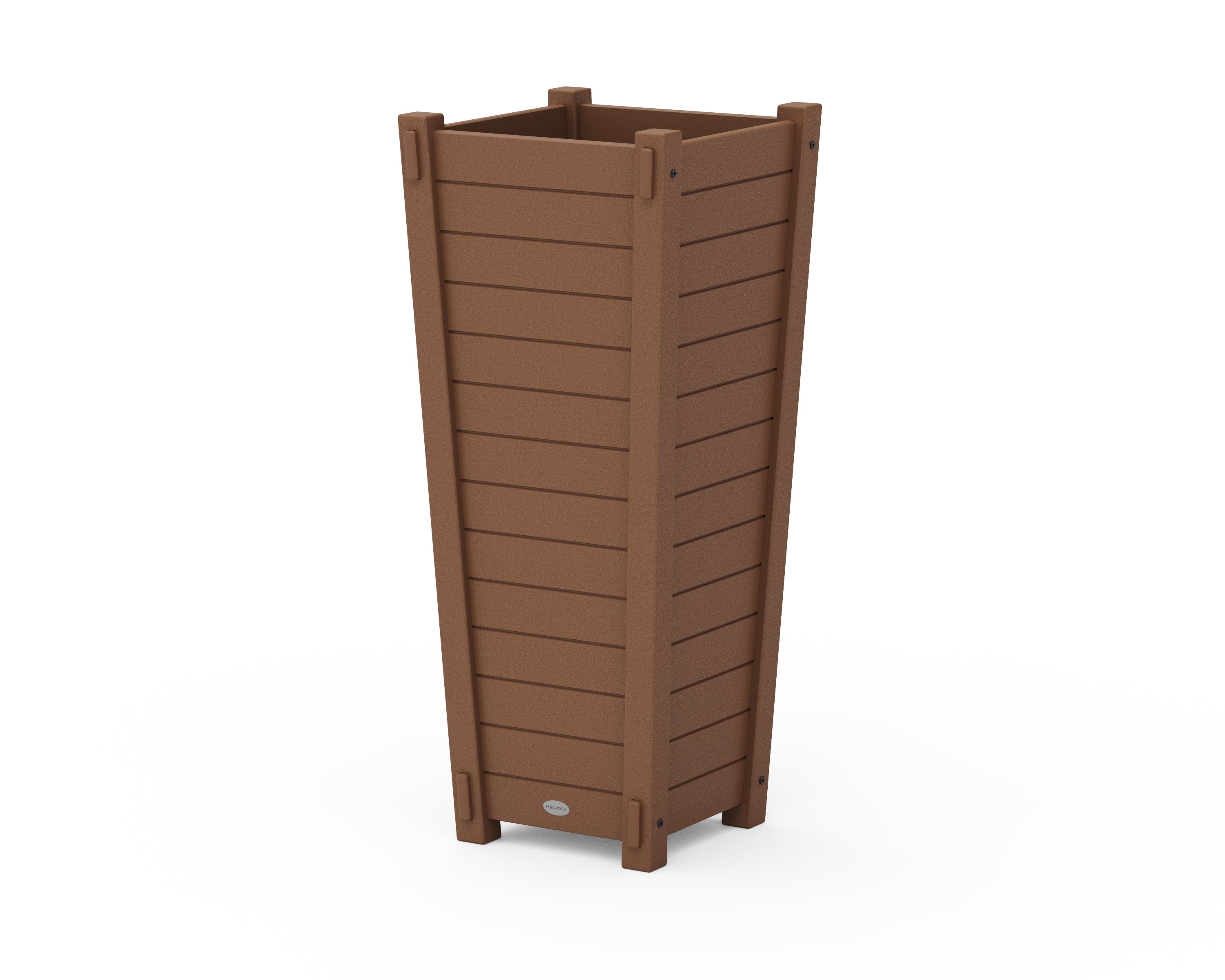 POLYWOOD Nautical Tapered Square Tall Planter Box in Teak