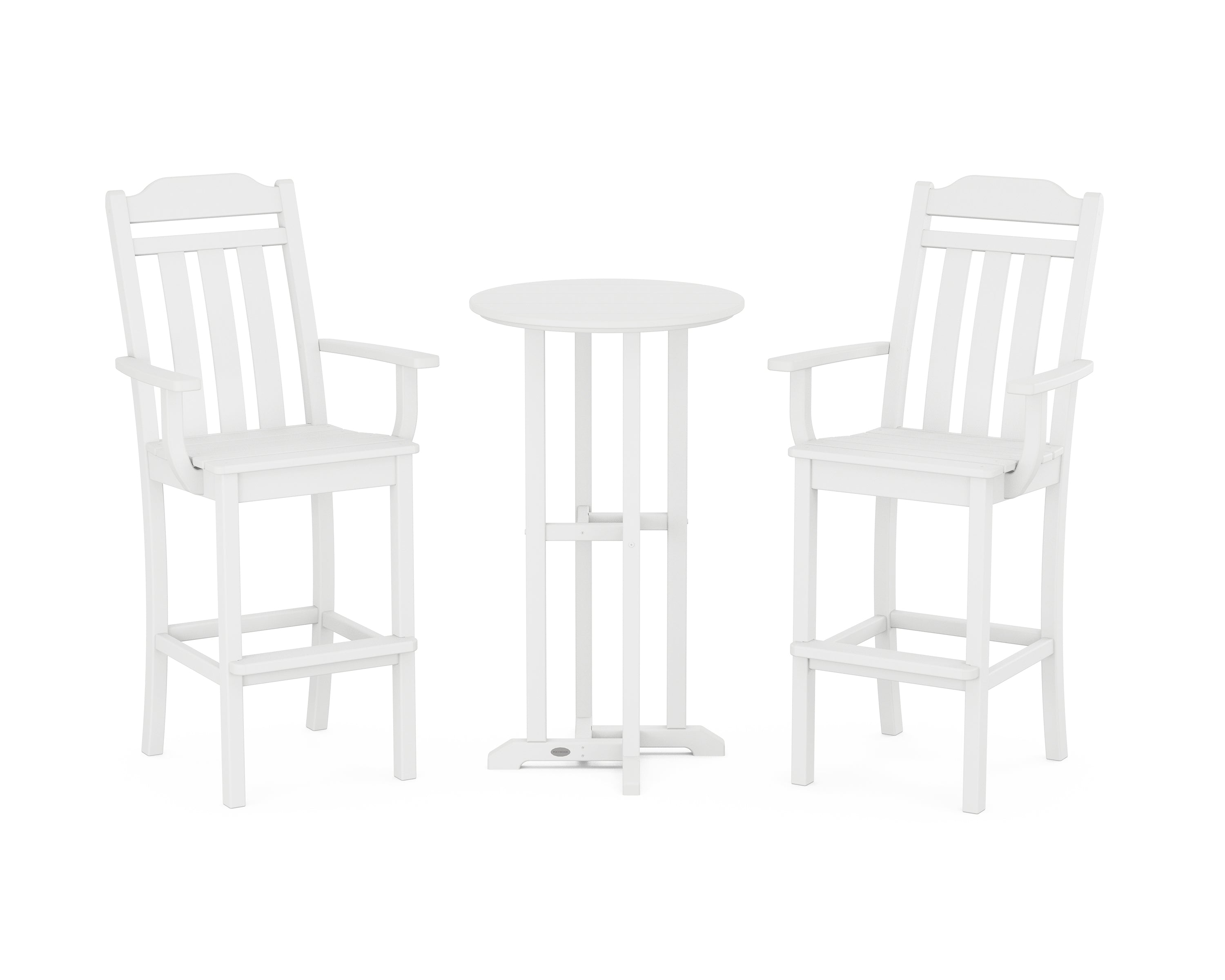 POLYWOOD Country Living 3-Piece Farmhouse Bar Set in White