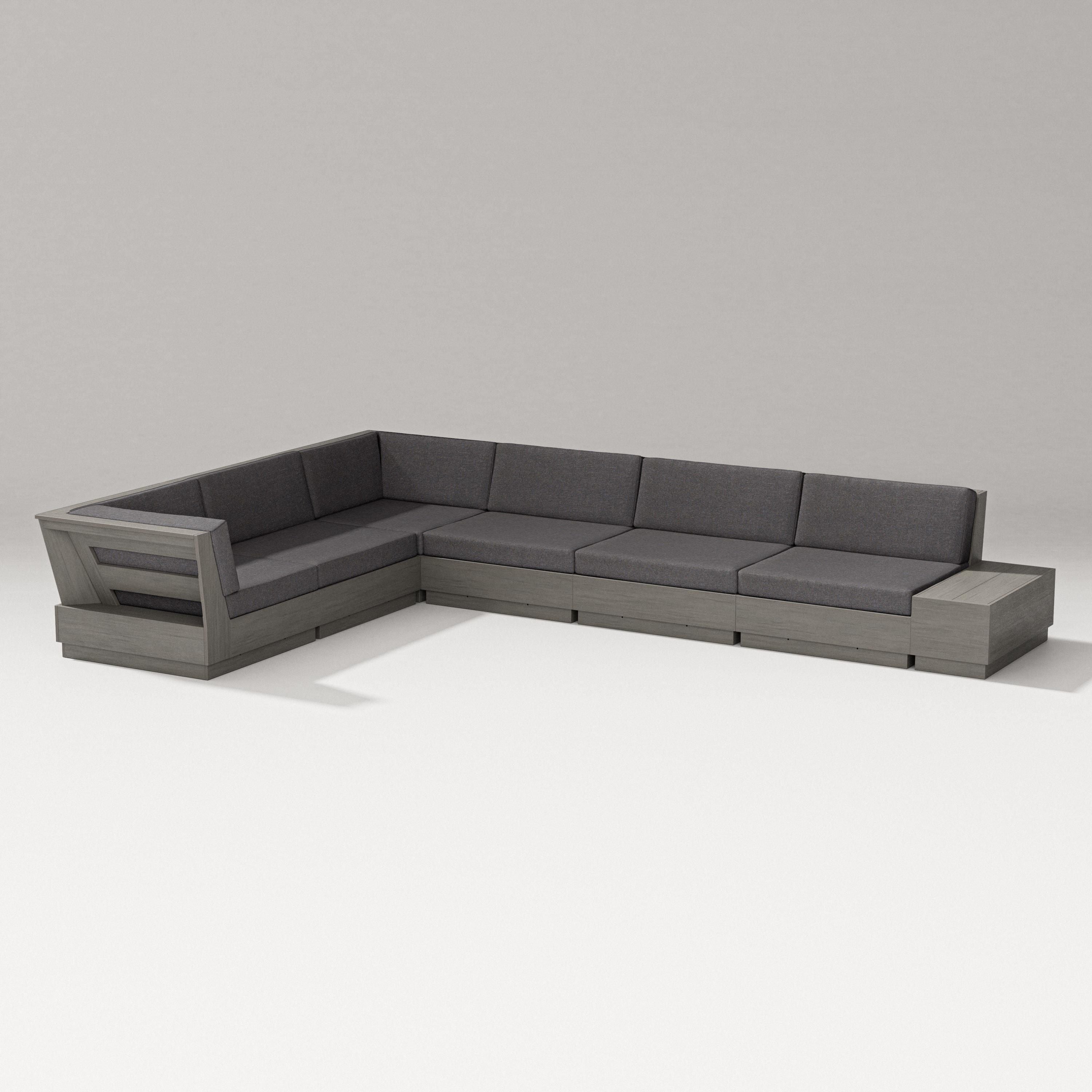 PW Designer Series Elevate 7-Piece Corner Sectional in Driftwood / Ash Charcoal