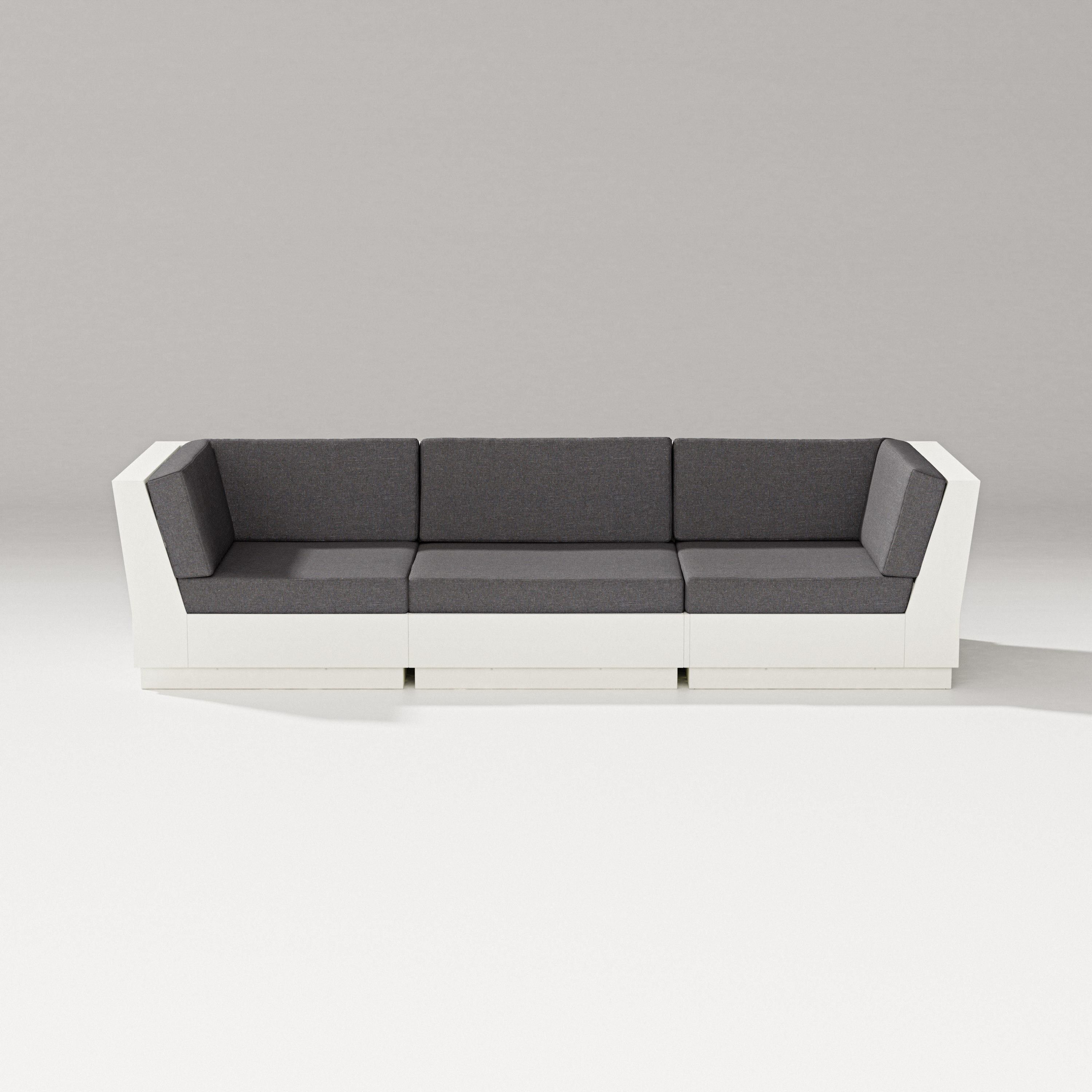 PW Designer Series Elevate Sofa Sectional in Vintage White / Ash Charcoal