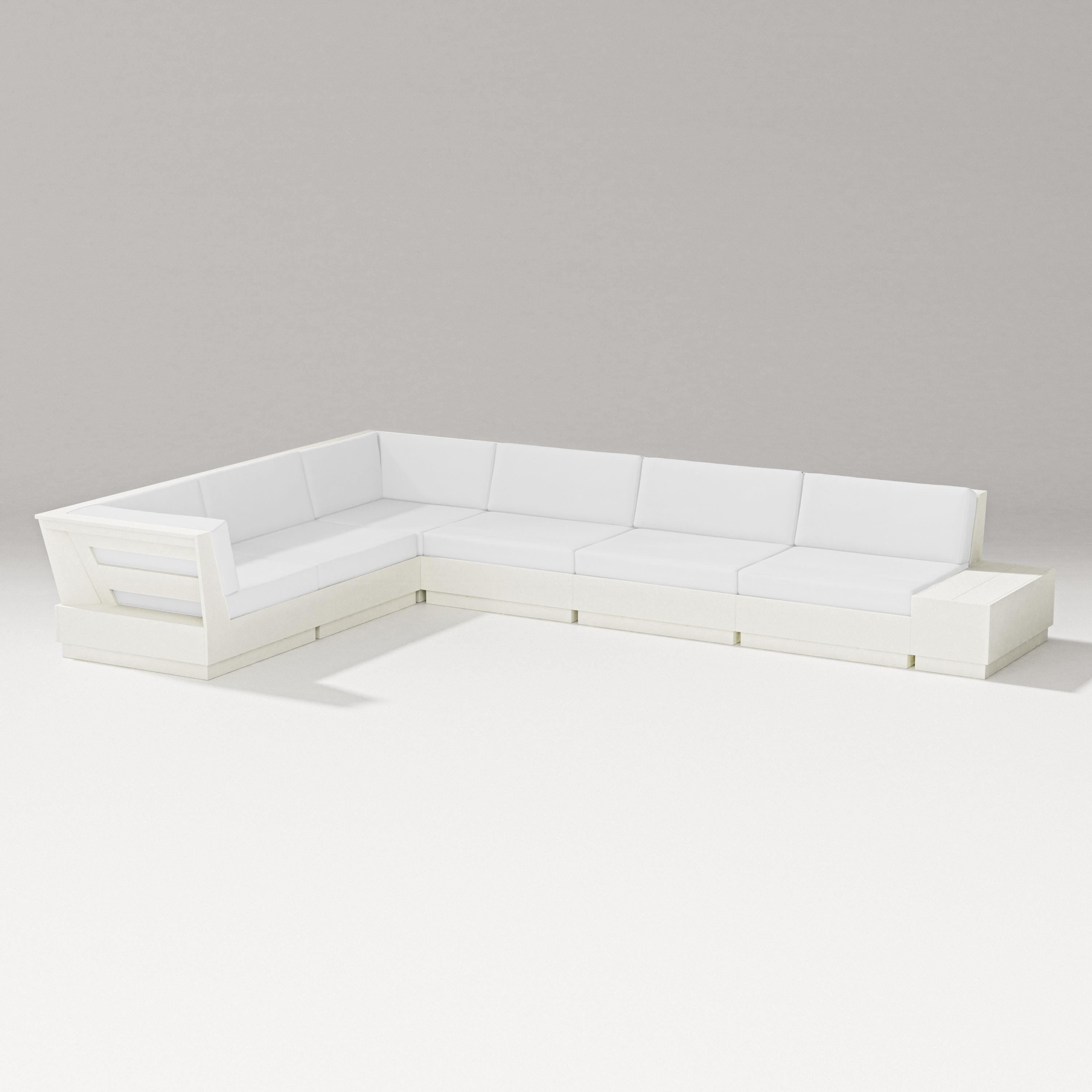 PW Designer Series Elevate 7-Piece Corner Sectional in Vintage White / Natural
