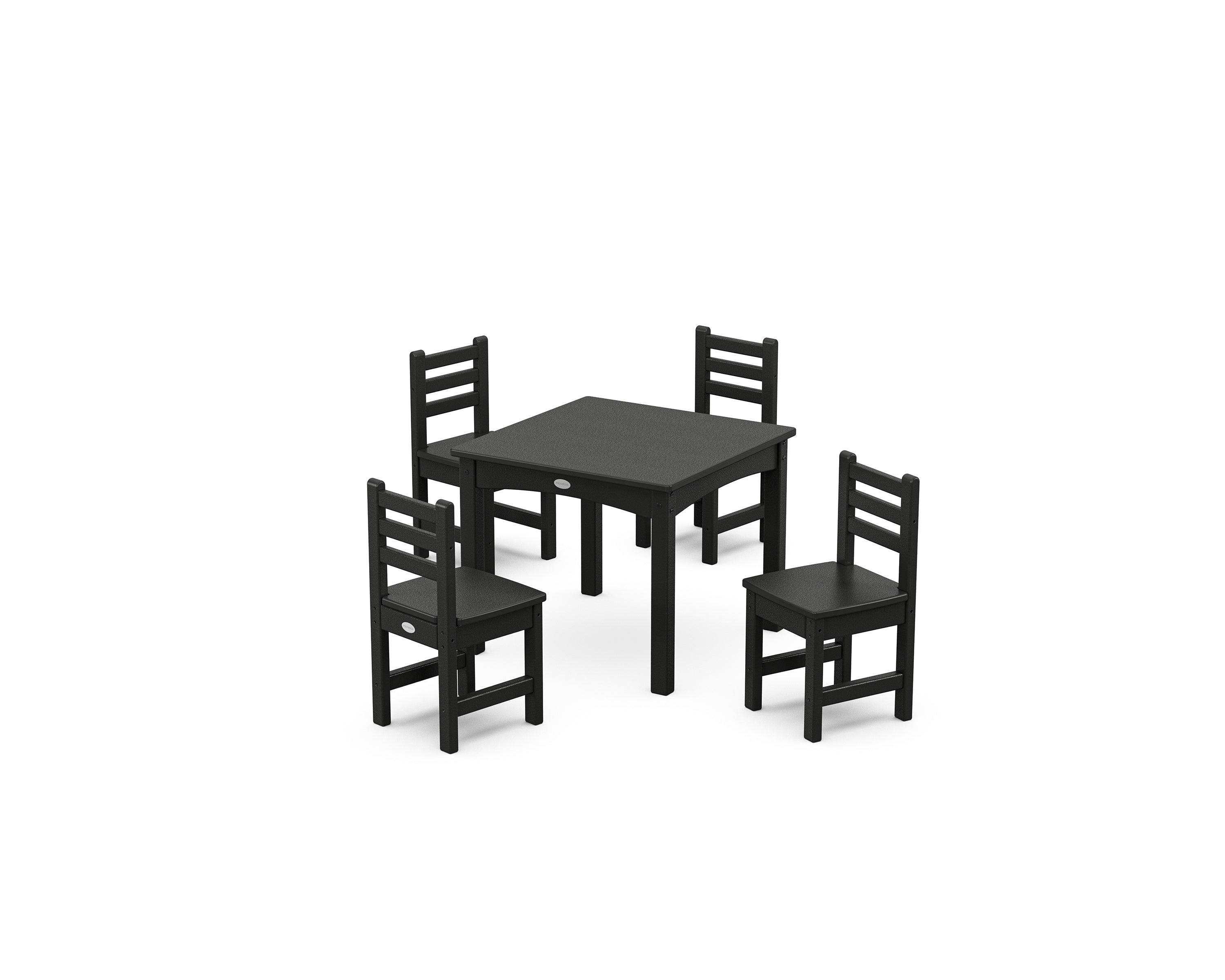 POLYWOOD Lakeside Toddler 5-Piece Dining Set in Black