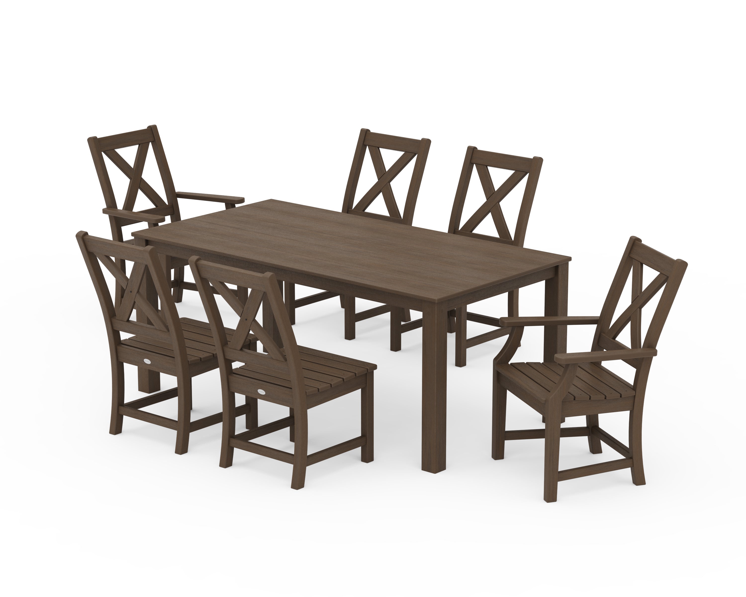 POLYWOOD Braxton 7-Piece Parsons Dining Set in Kona