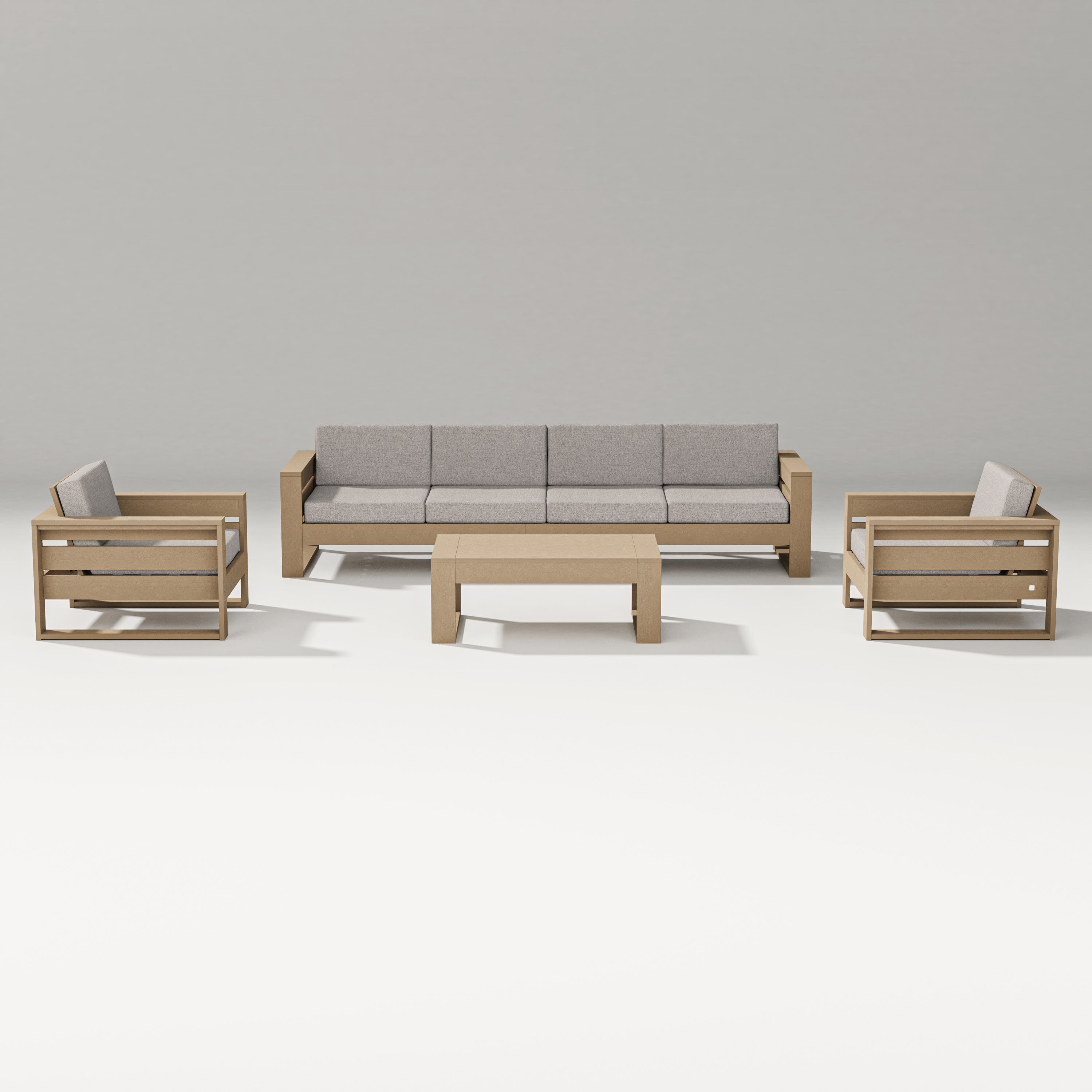 PW Designer Series Latitude 5-Piece Lounge Sofa Set in Vintage Sahara / Weathered Tweed