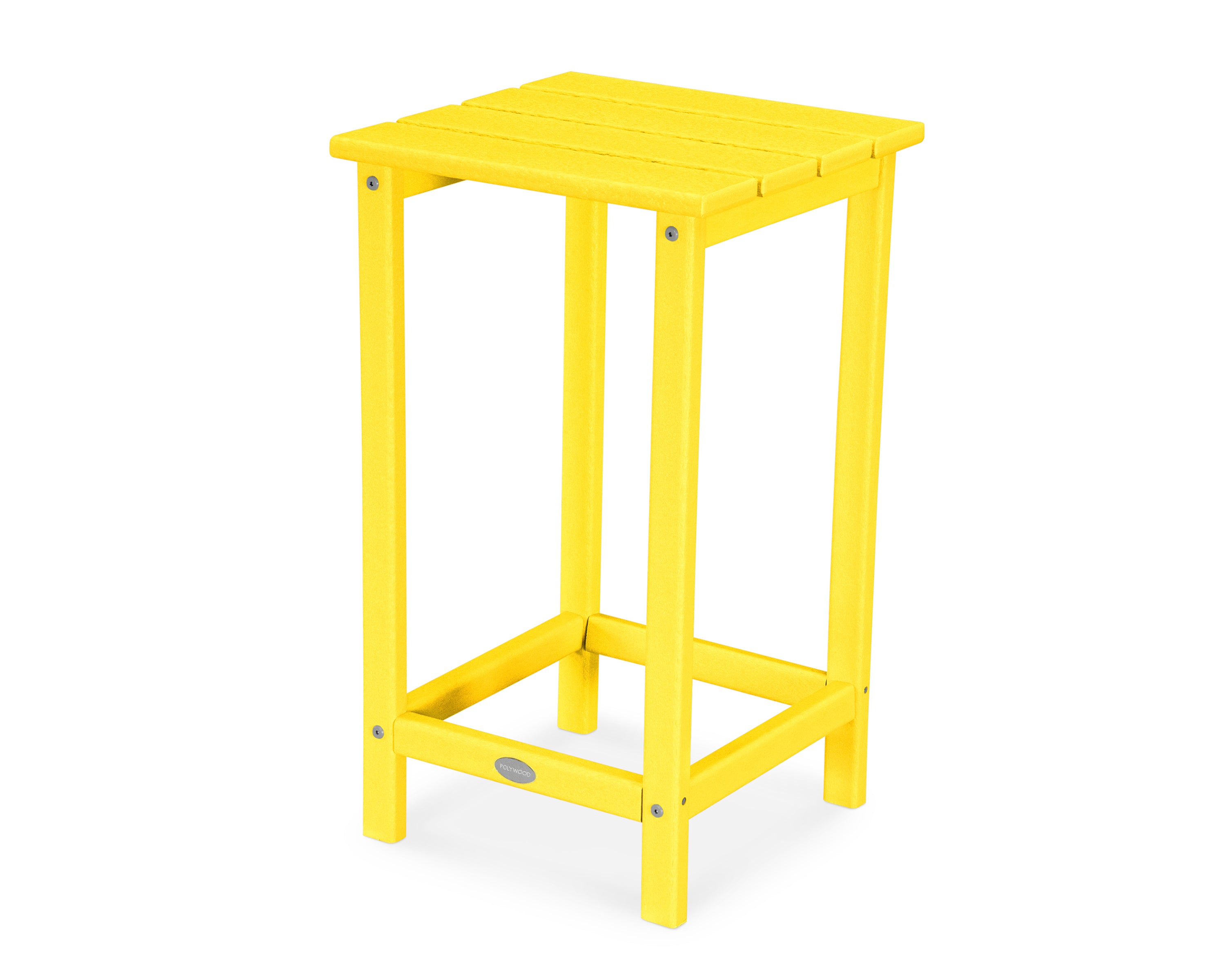 POLYWOOD Long Island 26" Counter Side Table in Lemon