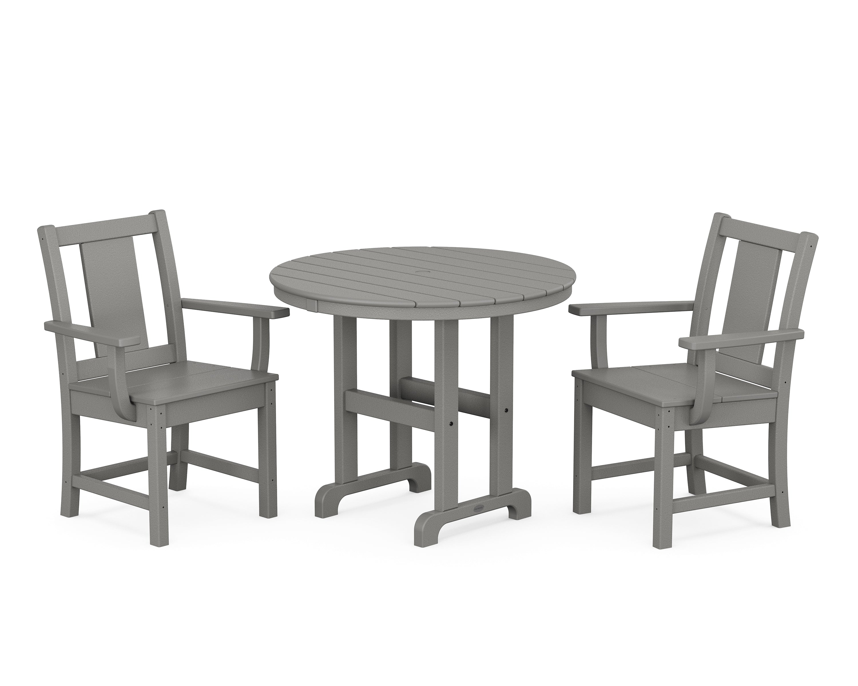 POLYWOOD® Prairie 3-Piece Farmhouse Dining Set in Slate Grey