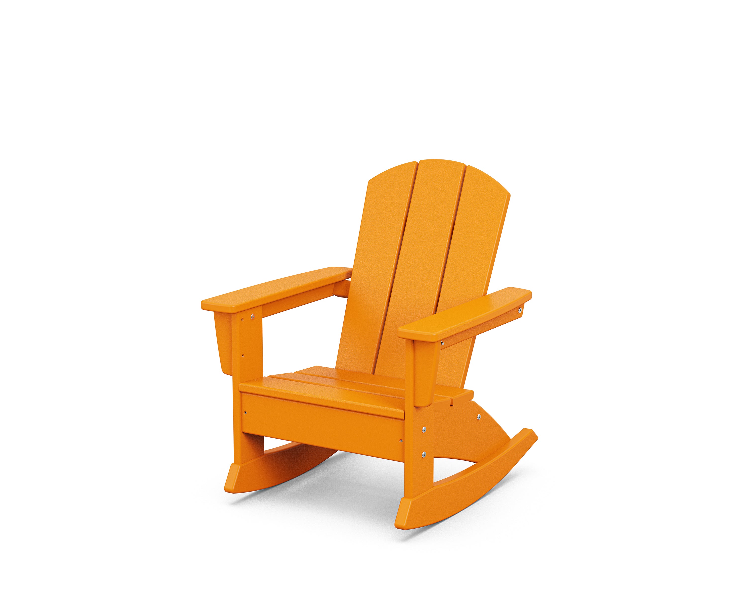 POLYWOOD Kids Nautical Adirondack Rocking Chair in Tangerine