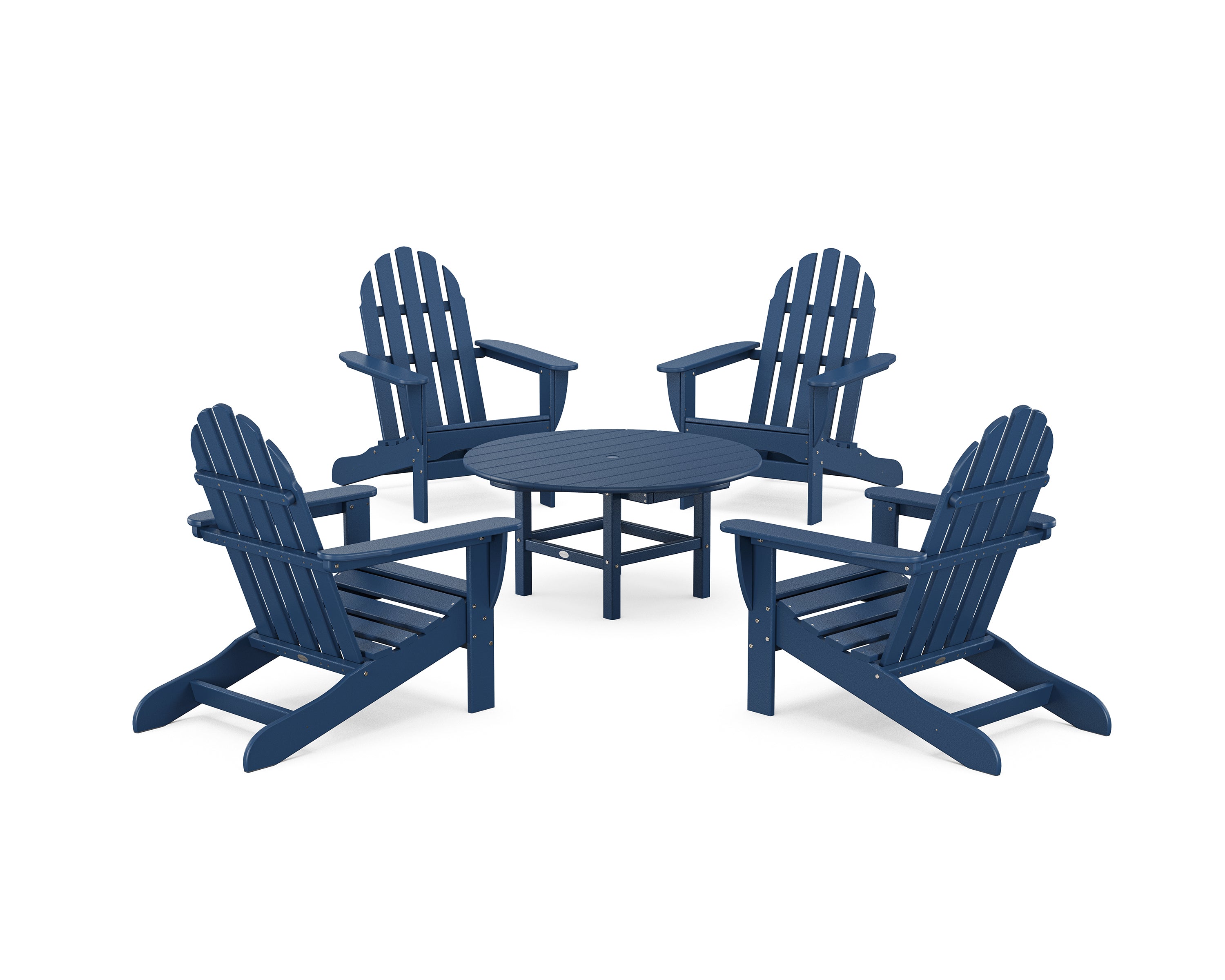 POLYWOOD® Classic Adirondack 5-Piece Conversation Set in Navy