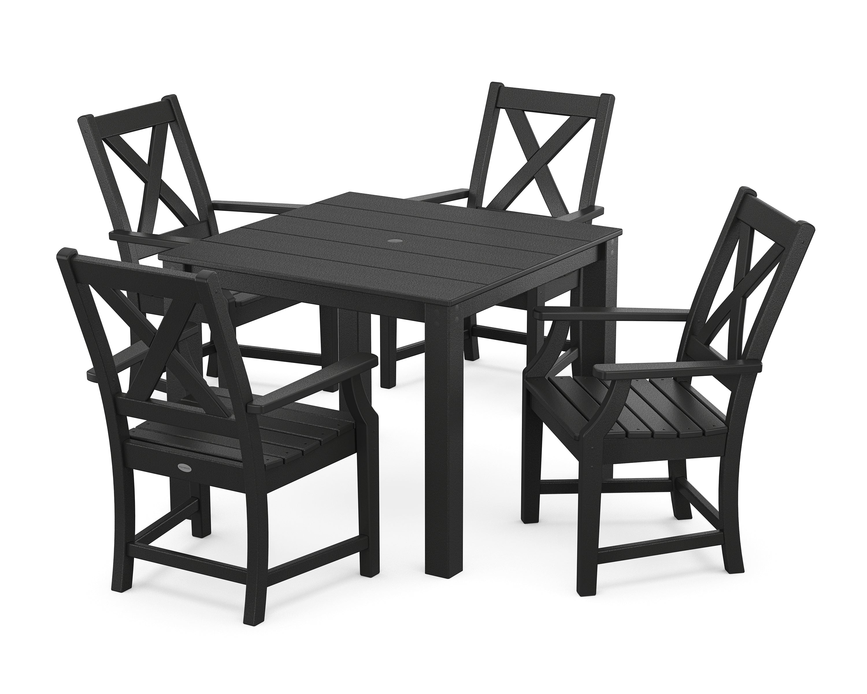 POLYWOOD® Braxton 5-Piece Parsons Dining Set in Black