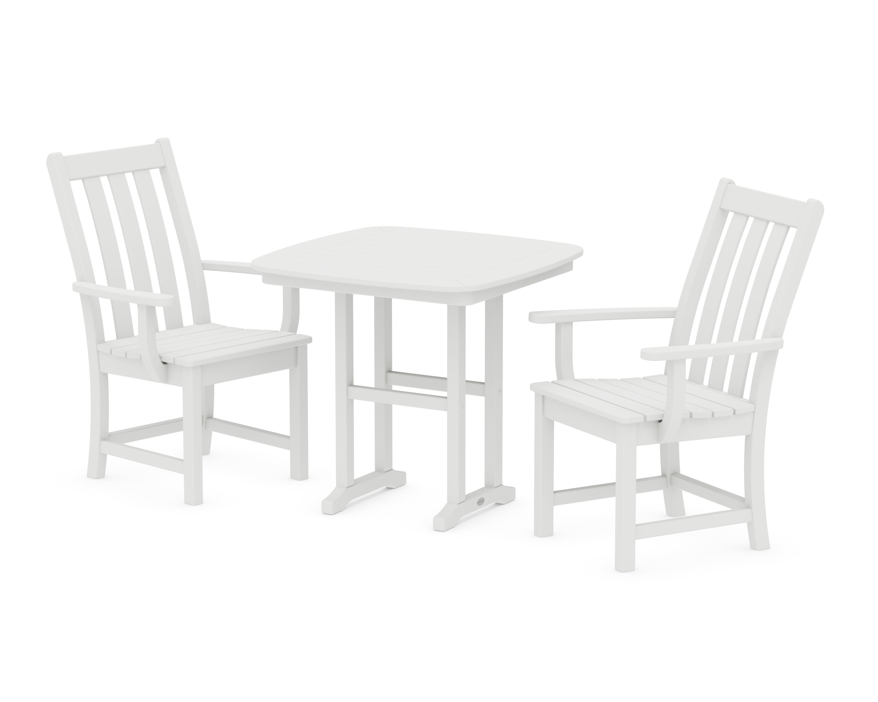 POLYWOOD Vineyard 3-Piece Dining Set in White