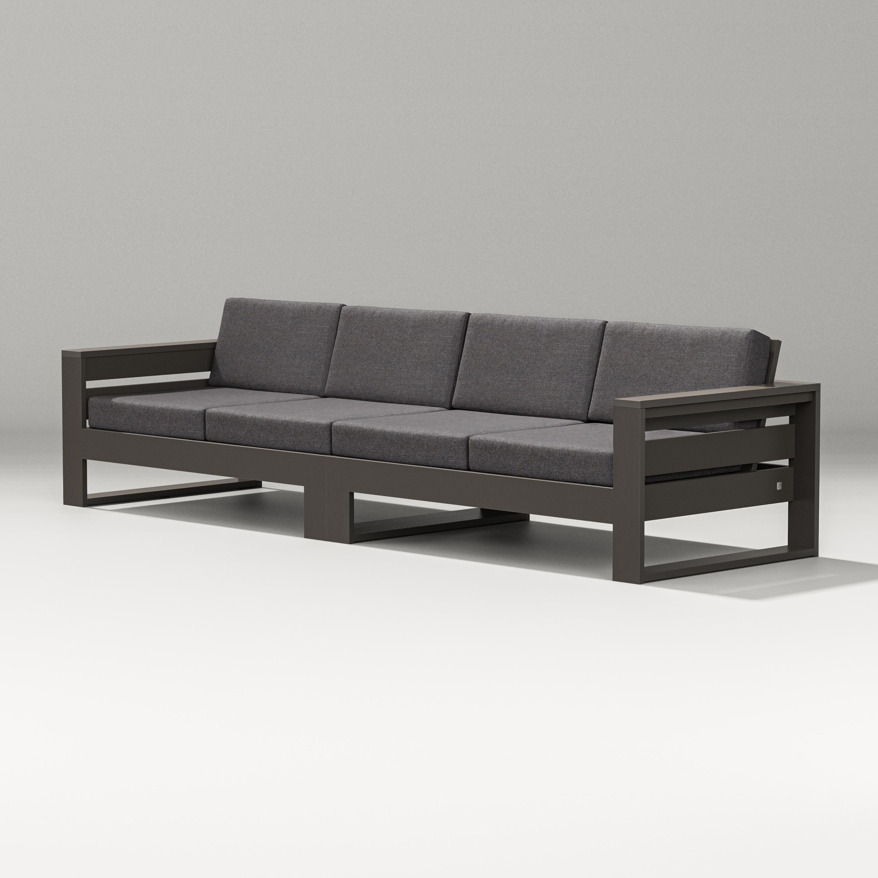 PW Designer Series Latitude Straight Sectional in Vintage Coffee / Ash Charcoal