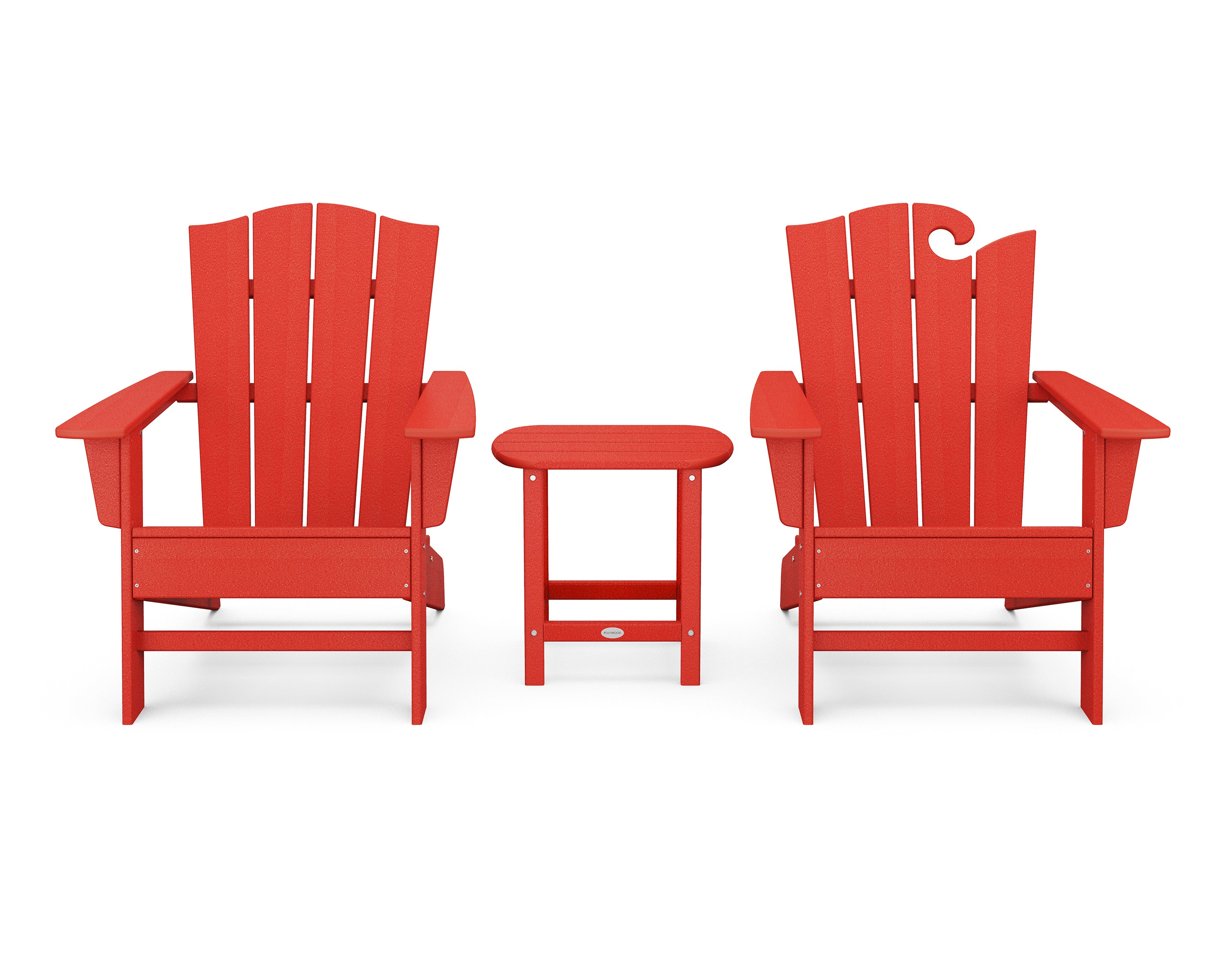 POLYWOOD® Wave Collection 3-Piece Set in Sunset Red