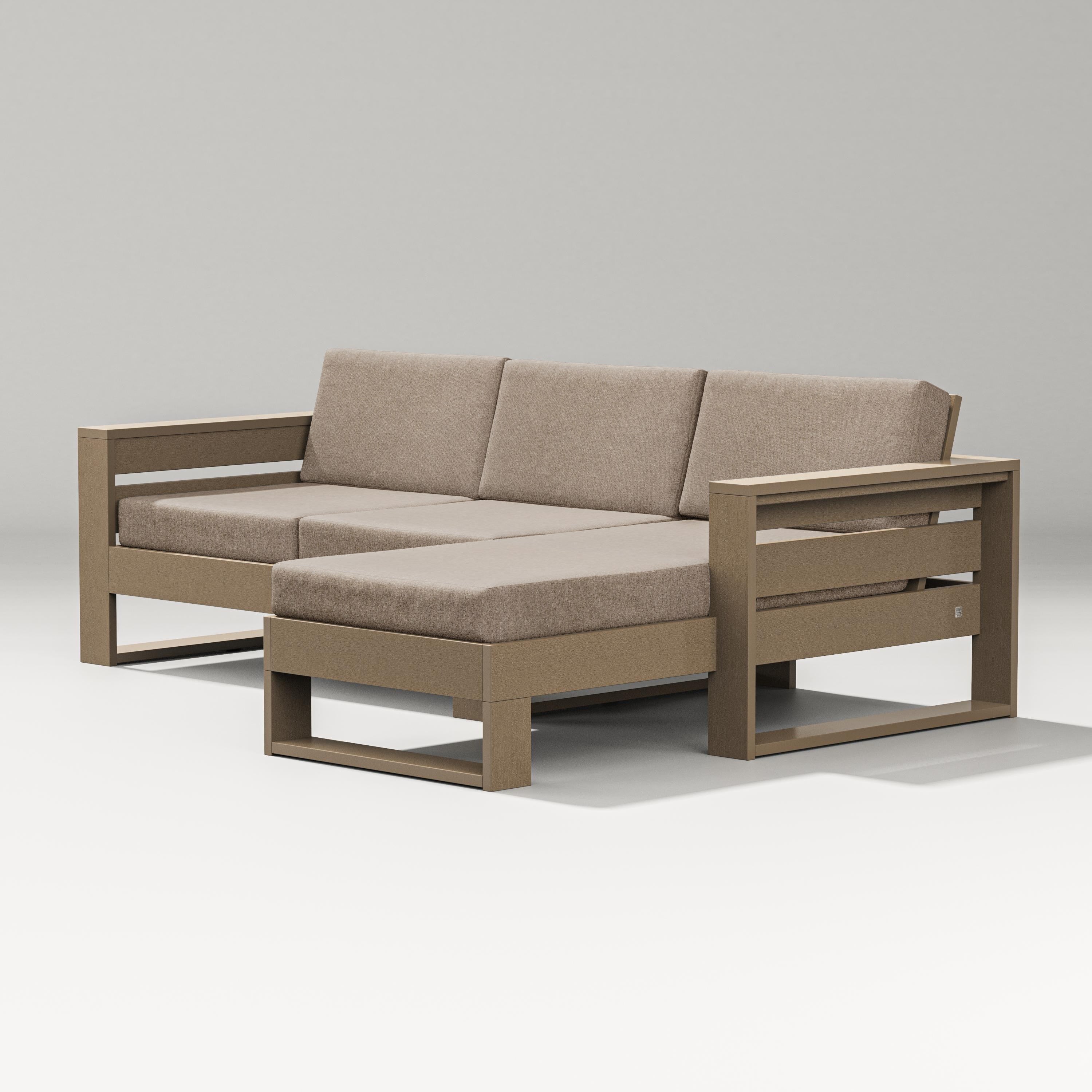PW Designer Series Latitude Right Chaise Sectional in Vintage Sahara / Spiced Burlap