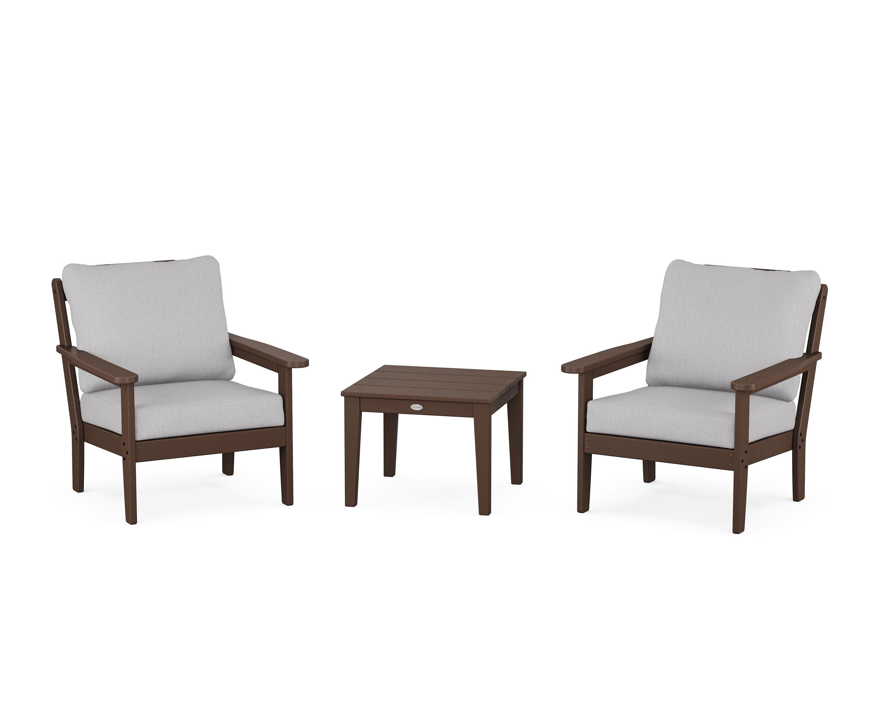 Country Living Cottage 3-Piece Deep Seating Set in Mahogany / Granite