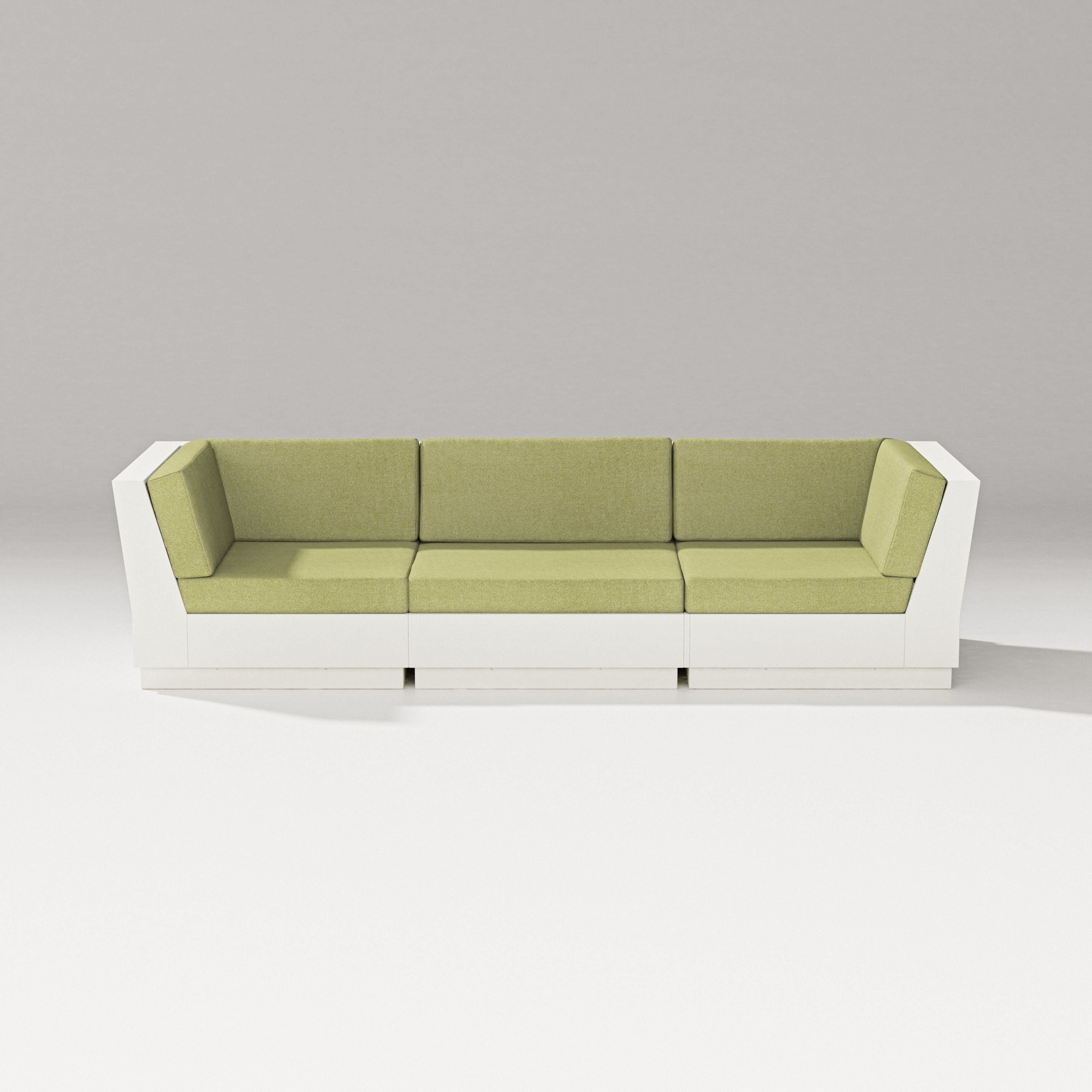 PW Designer Series Elevate Sofa Sectional in Vintage White / Chartreuse Boucle
