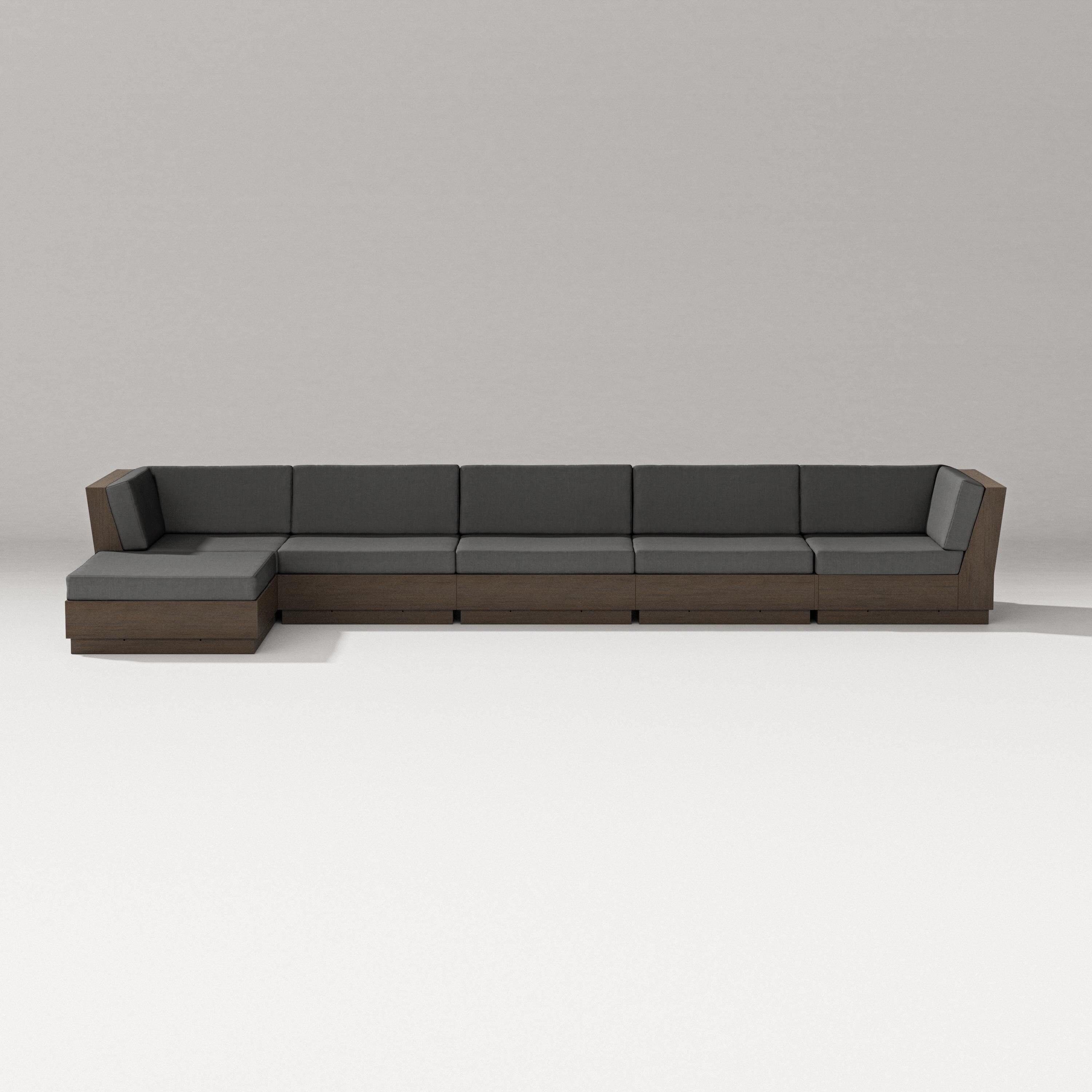 PW Designer Series Elevate 6-Piece Chaise Sectional in Kona / Spectrum Carbon