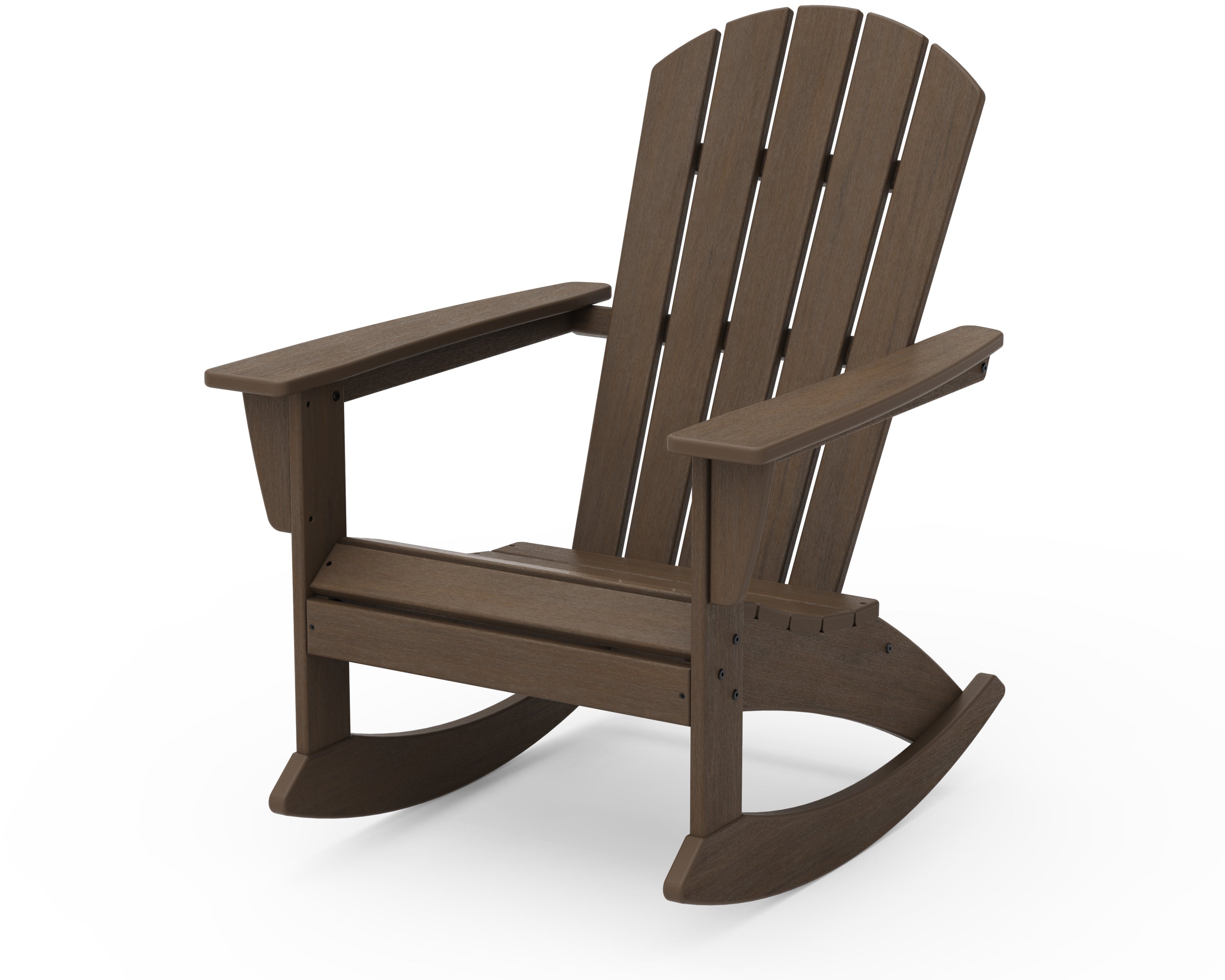POLYWOOD Nautical Adirondack Rocking Chair in Kona