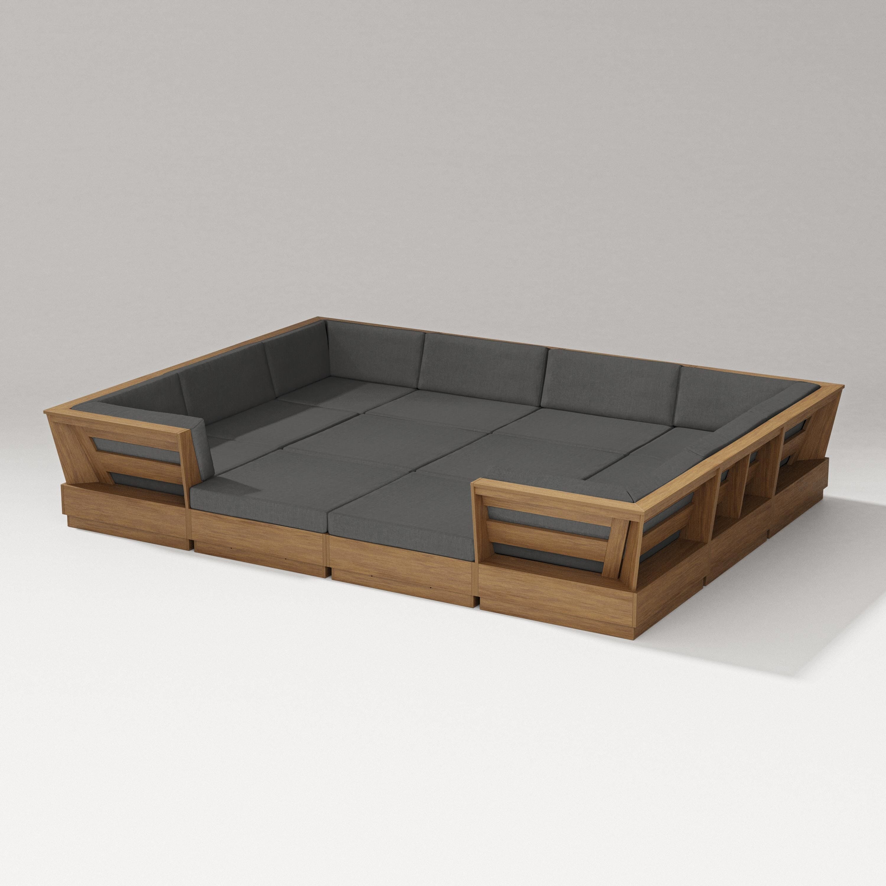 PW Designer Series Elevate 12-Piece Pit Sectional in Natural / Spectrum Carbon