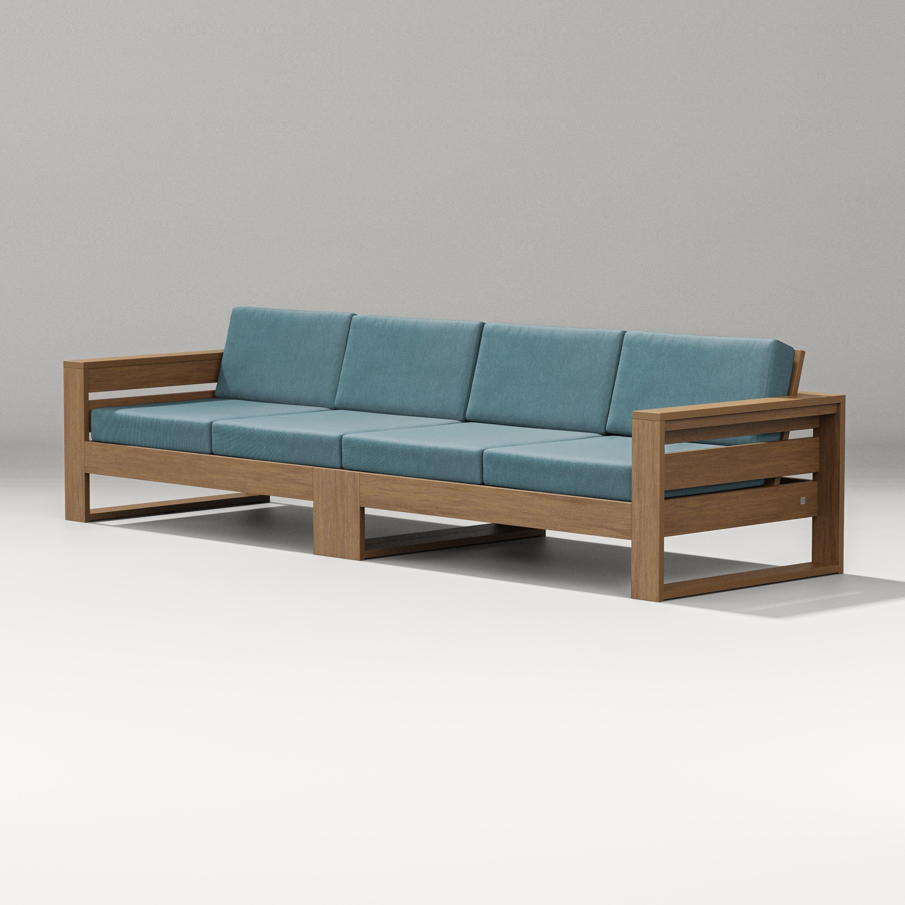 PW Designer Series Latitude Straight Sectional in Natural / Ocean Teal