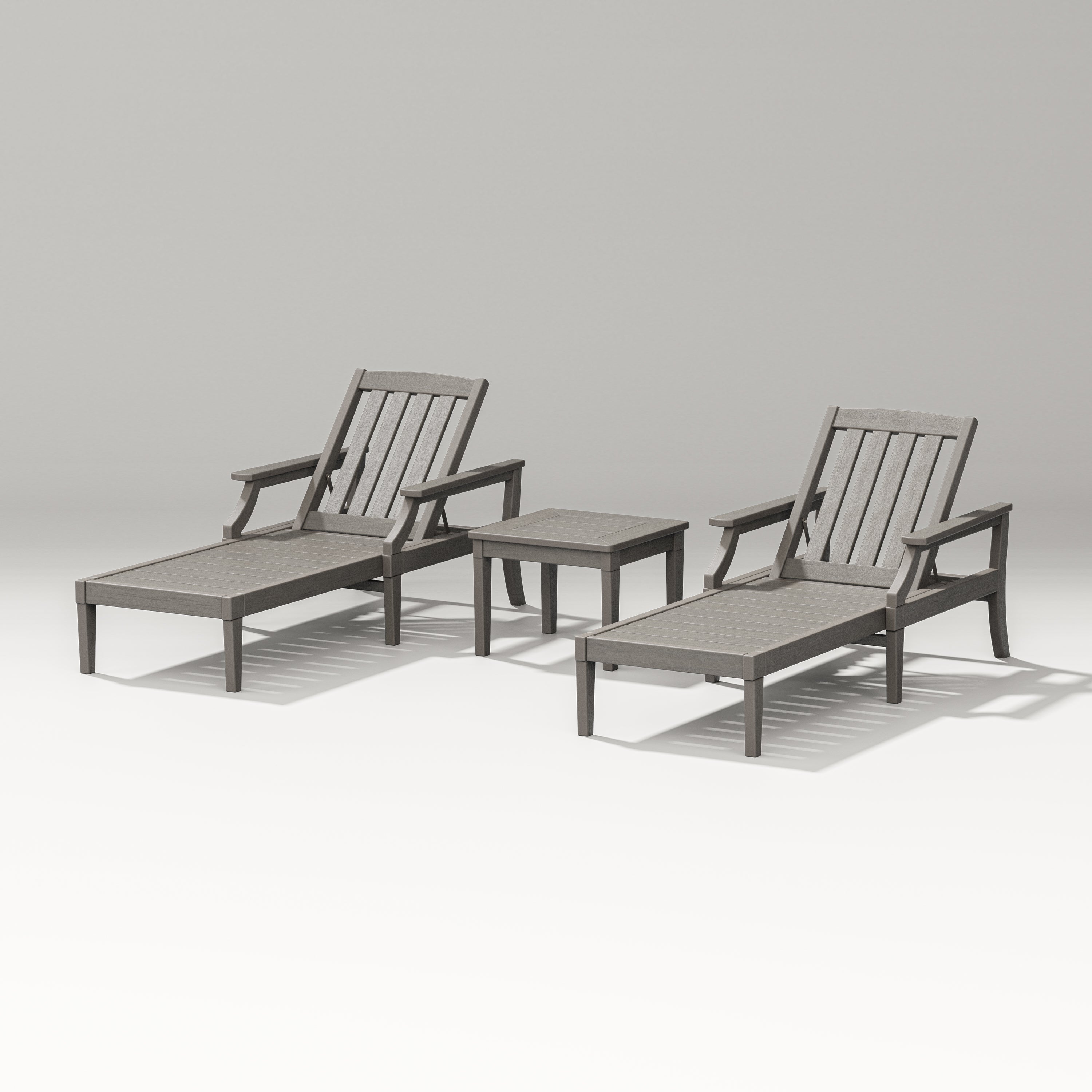 PW Designer Series Estate 3-Piece Chaise Lounge Set in Driftwood