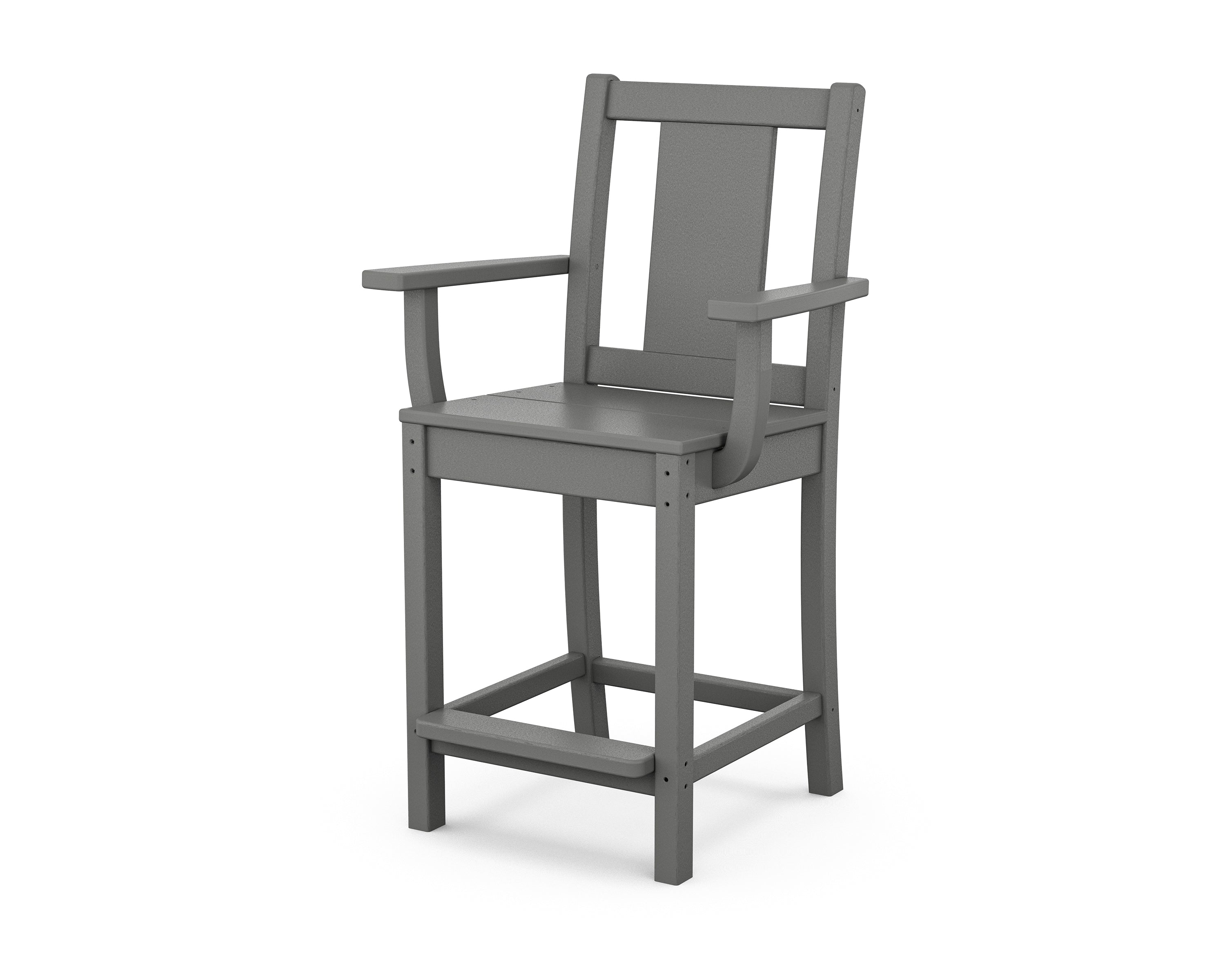 POLYWOOD Prairie Counter Arm Chair in Slate Grey