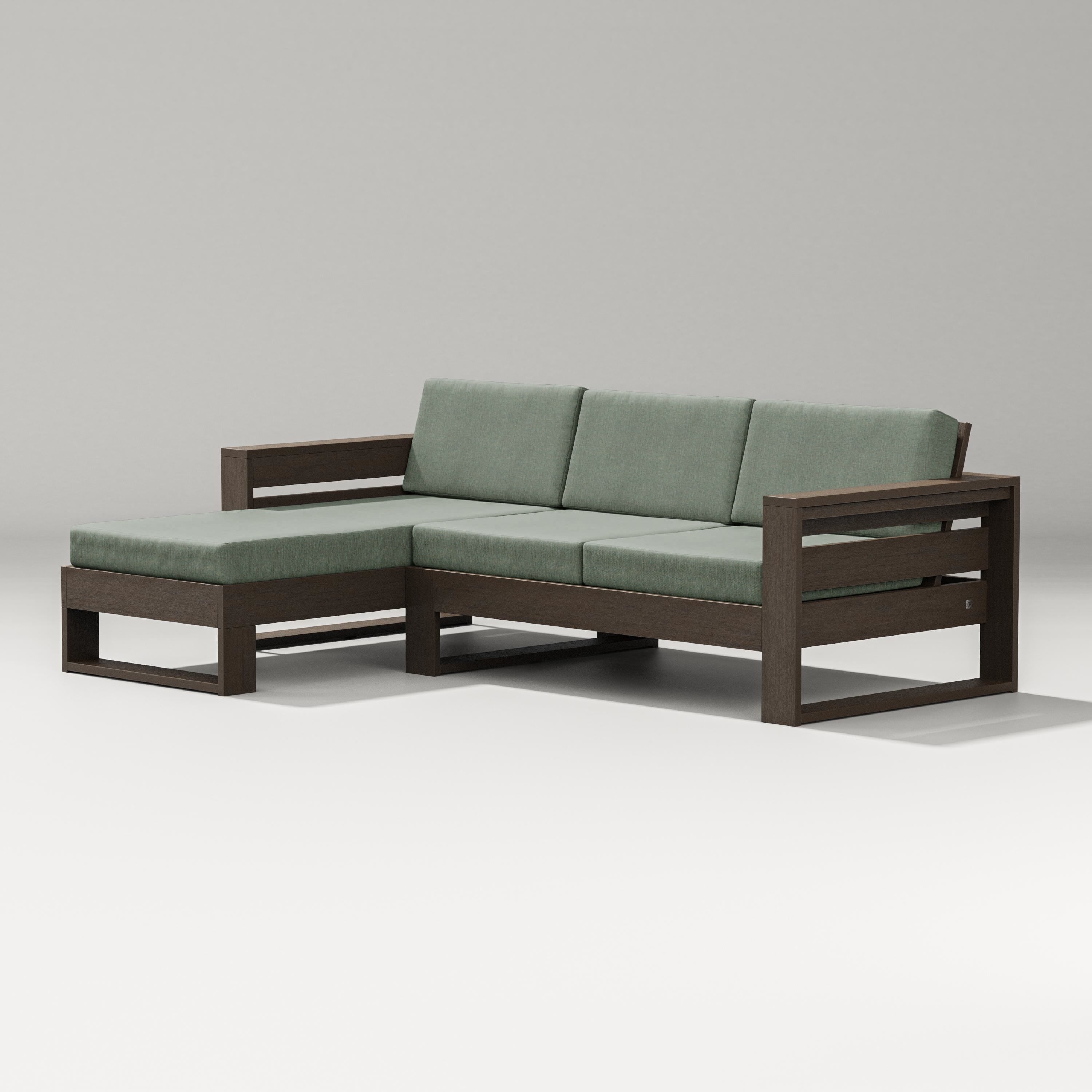 PW Designer Series Latitude Left Chaise Sectional in Kona / Cast Sage