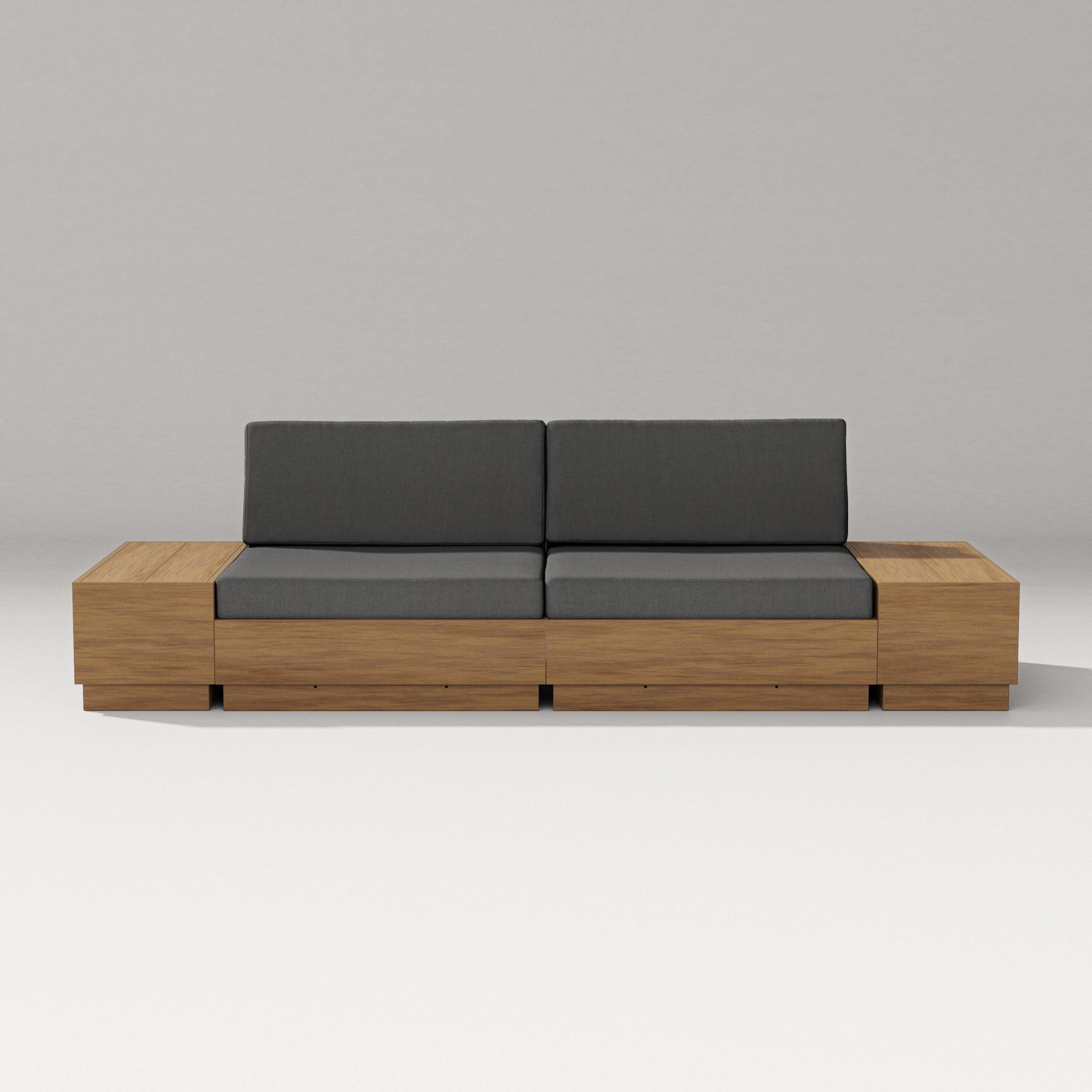 PW Designer Series Elevate 4-Piece Loveseat Sectional in Natural / Spectrum Carbon