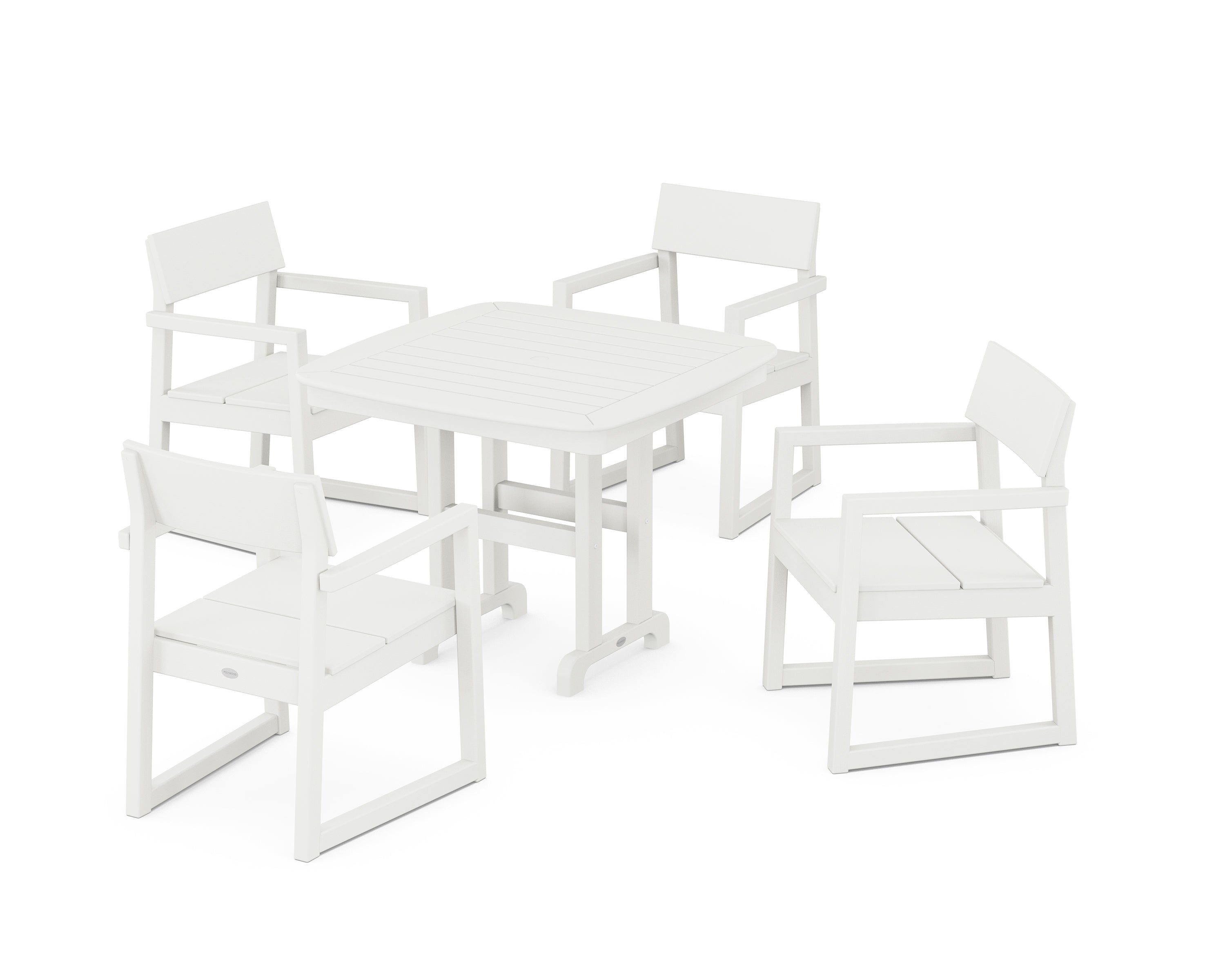 POLYWOOD® EDGE 5-Piece Dining Set in Vintage White