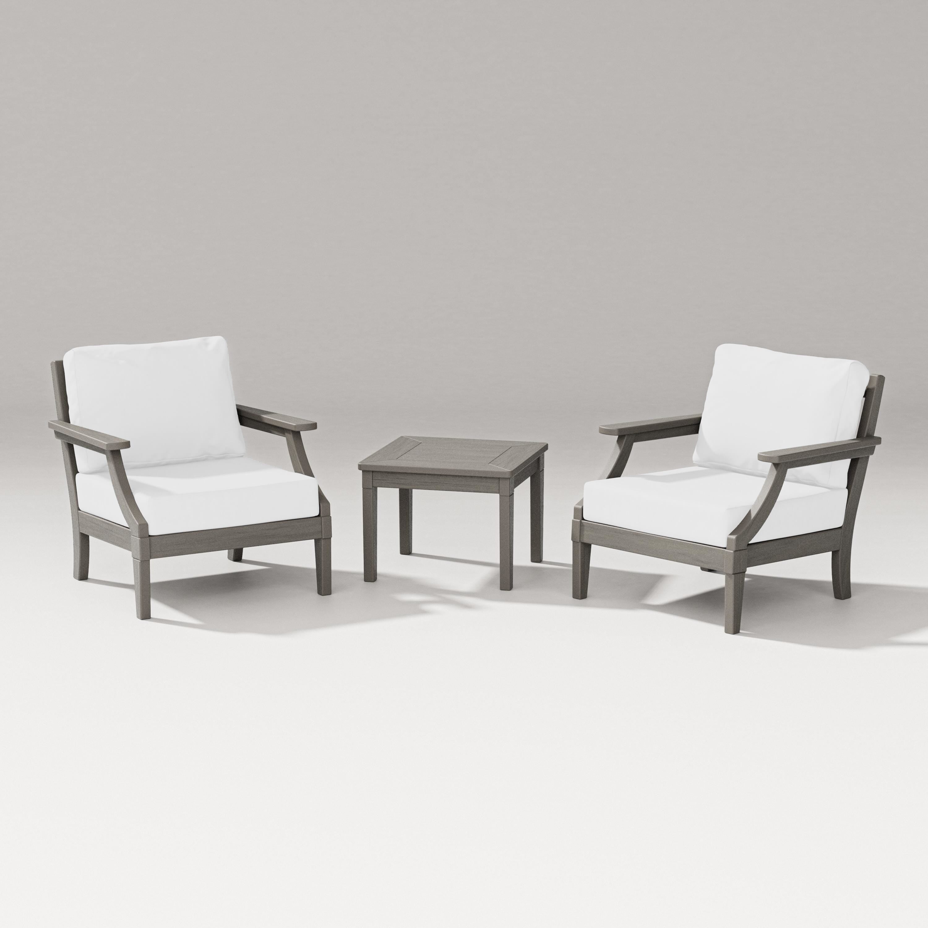 PW Designer Series Estate 3-Piece Lounge Chair Set in Driftwood / Natural