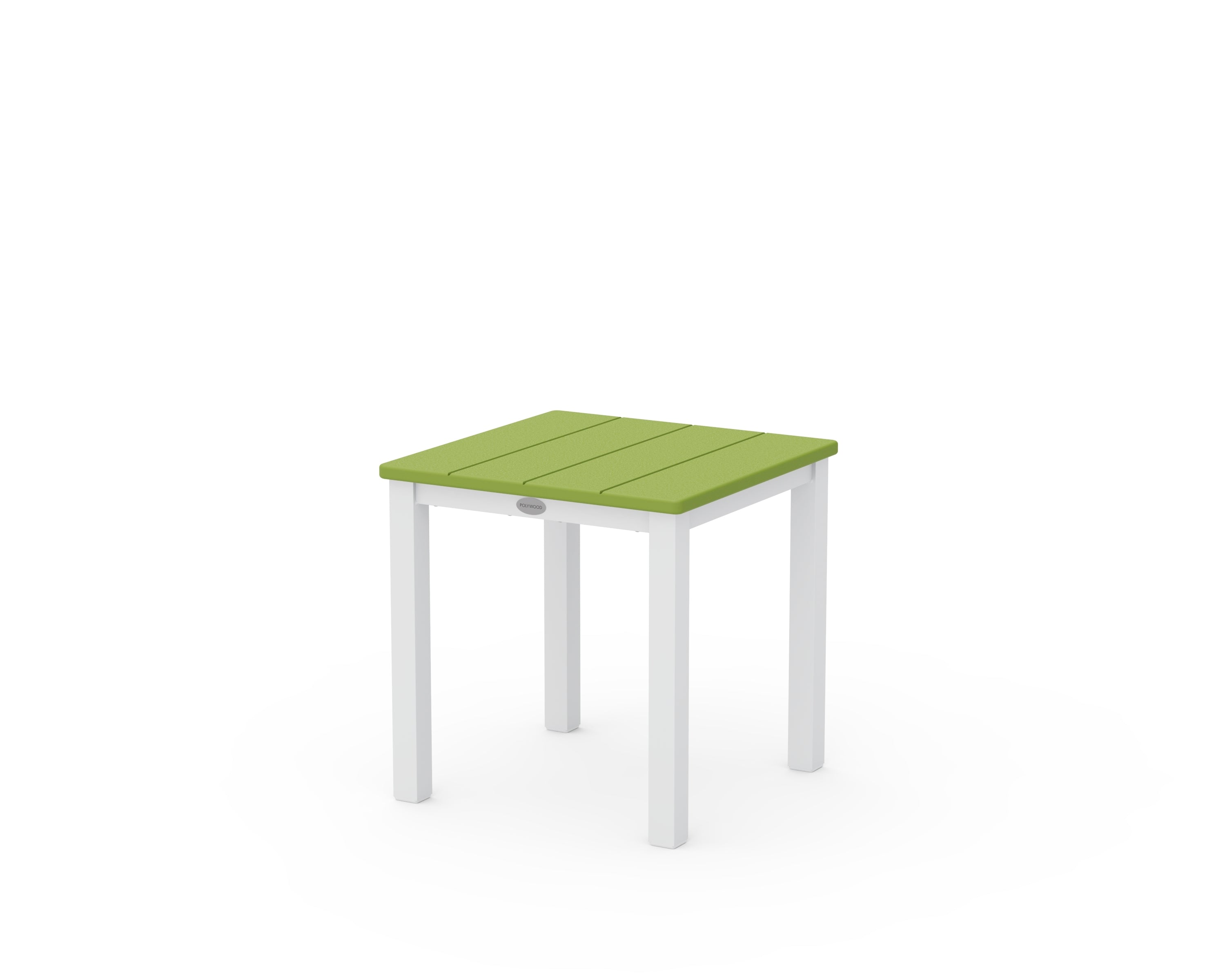 POLYWOOD Main Street 18" Side Table in White / Lime