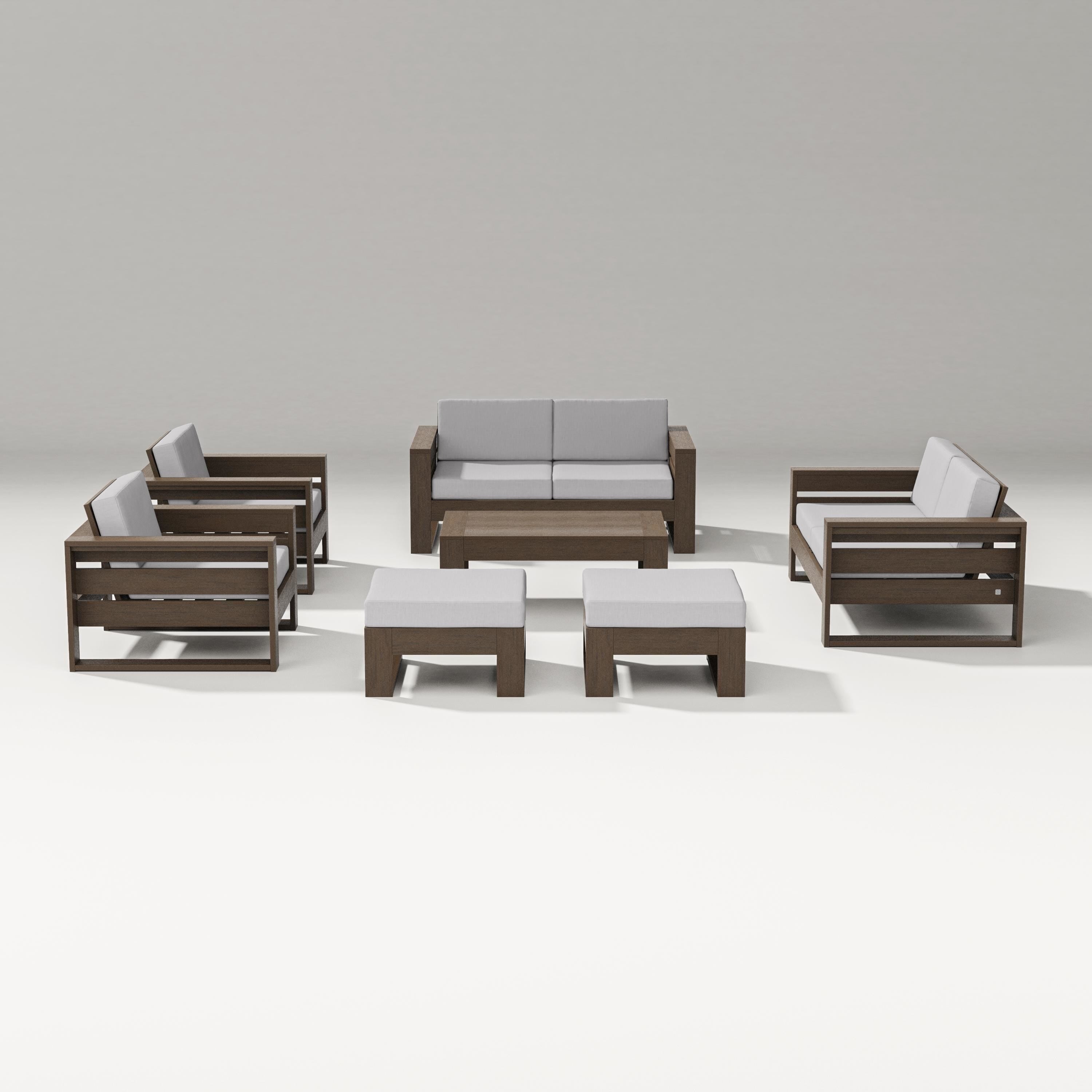 PW Designer Series Latitude 7-Piece Lounge Loveseat Set in Kona / Granite