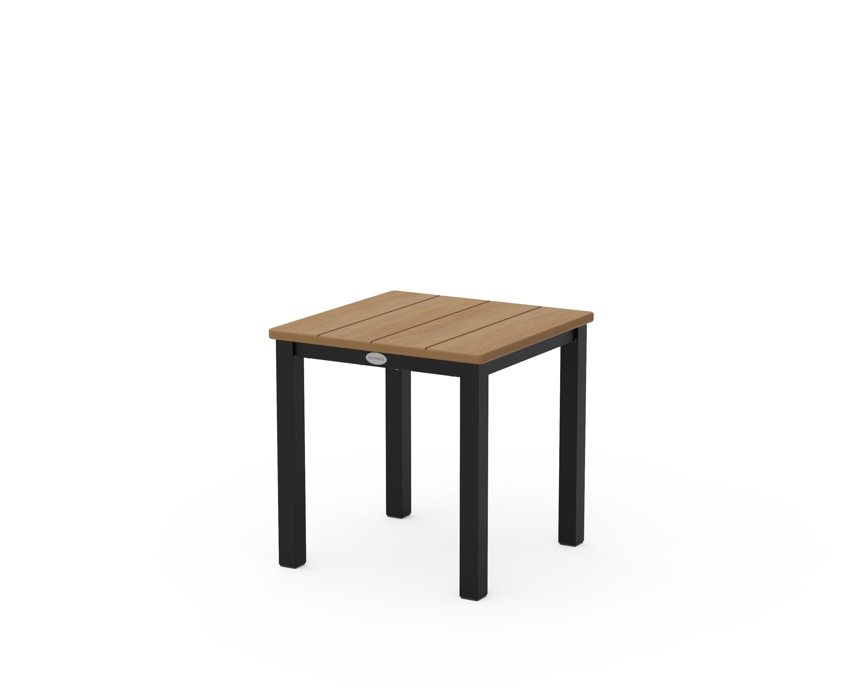 POLYWOOD Main Street 18" Side Table in Black / Natural