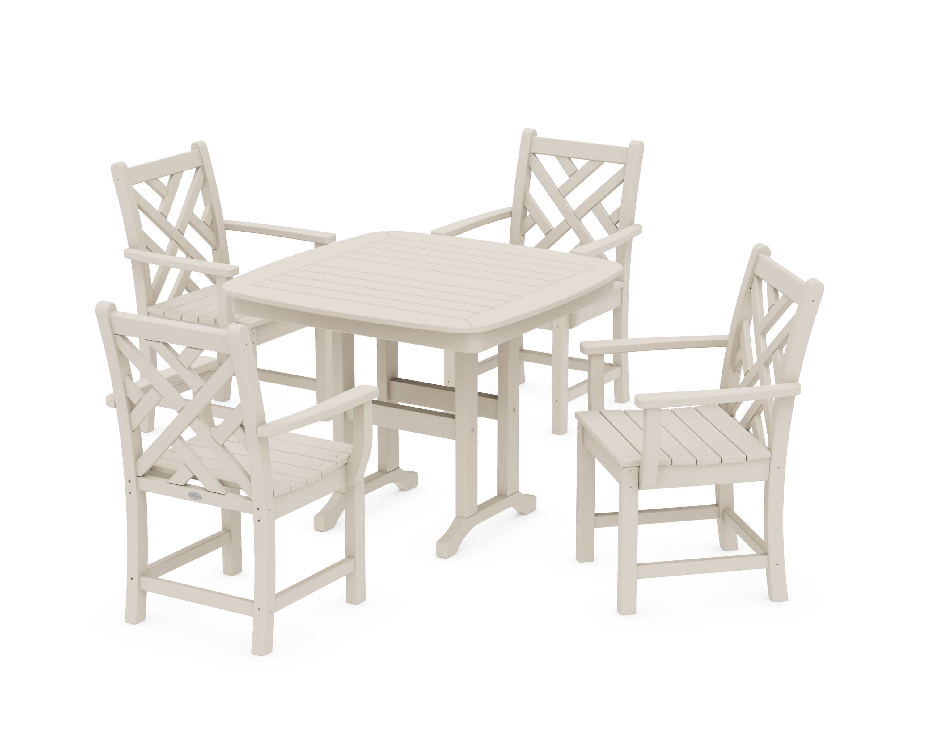POLYWOOD Chippendale 5-Piece Dining Set in Sand