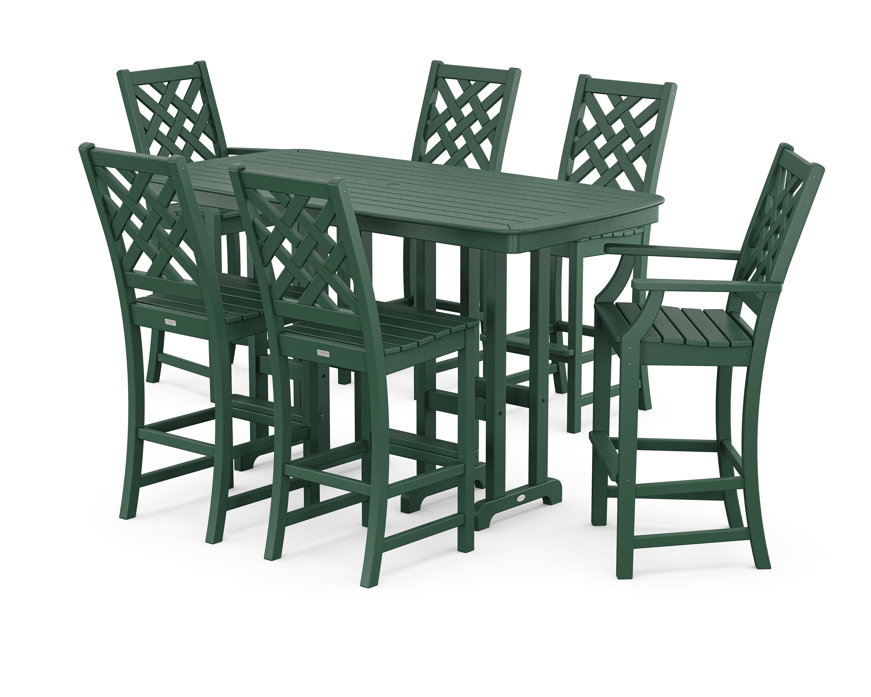 Country Living Wovendale 7-Piece Bar Set in Green
