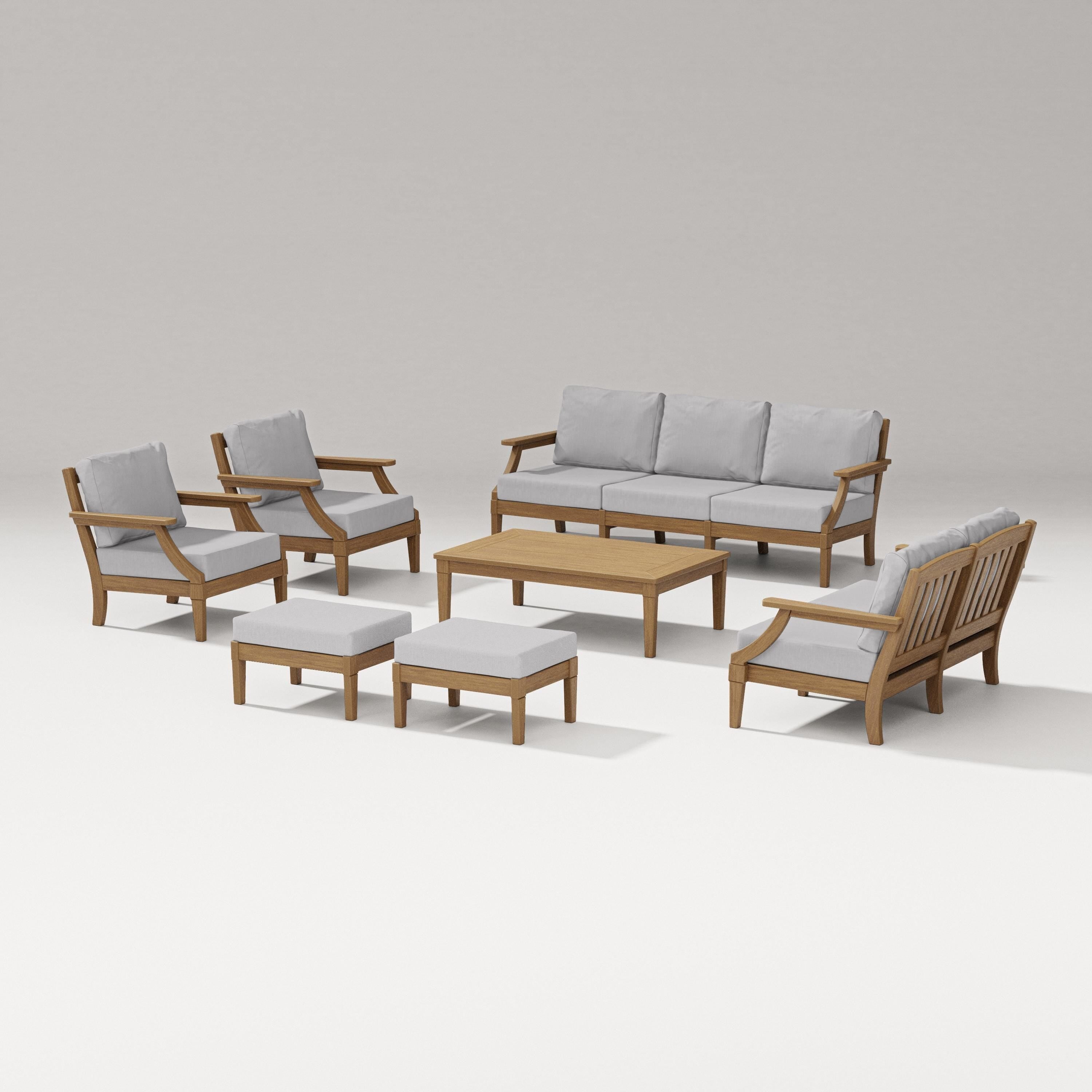 PW Designer Series Estate 7-Piece Lounge Sofa Set in Natural / Granite