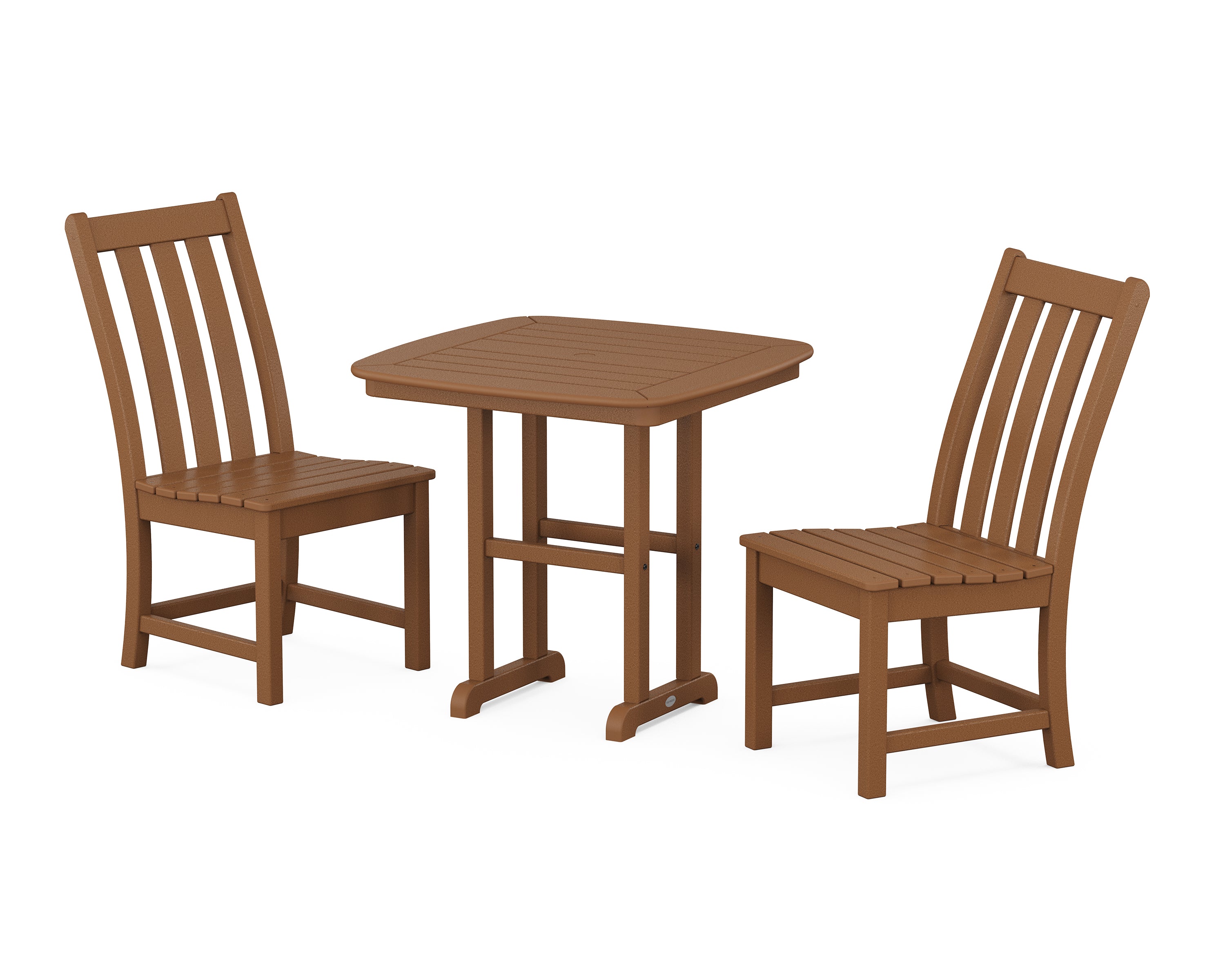 POLYWOOD® Vineyard Side Chair 3-Piece Dining Set in Teak