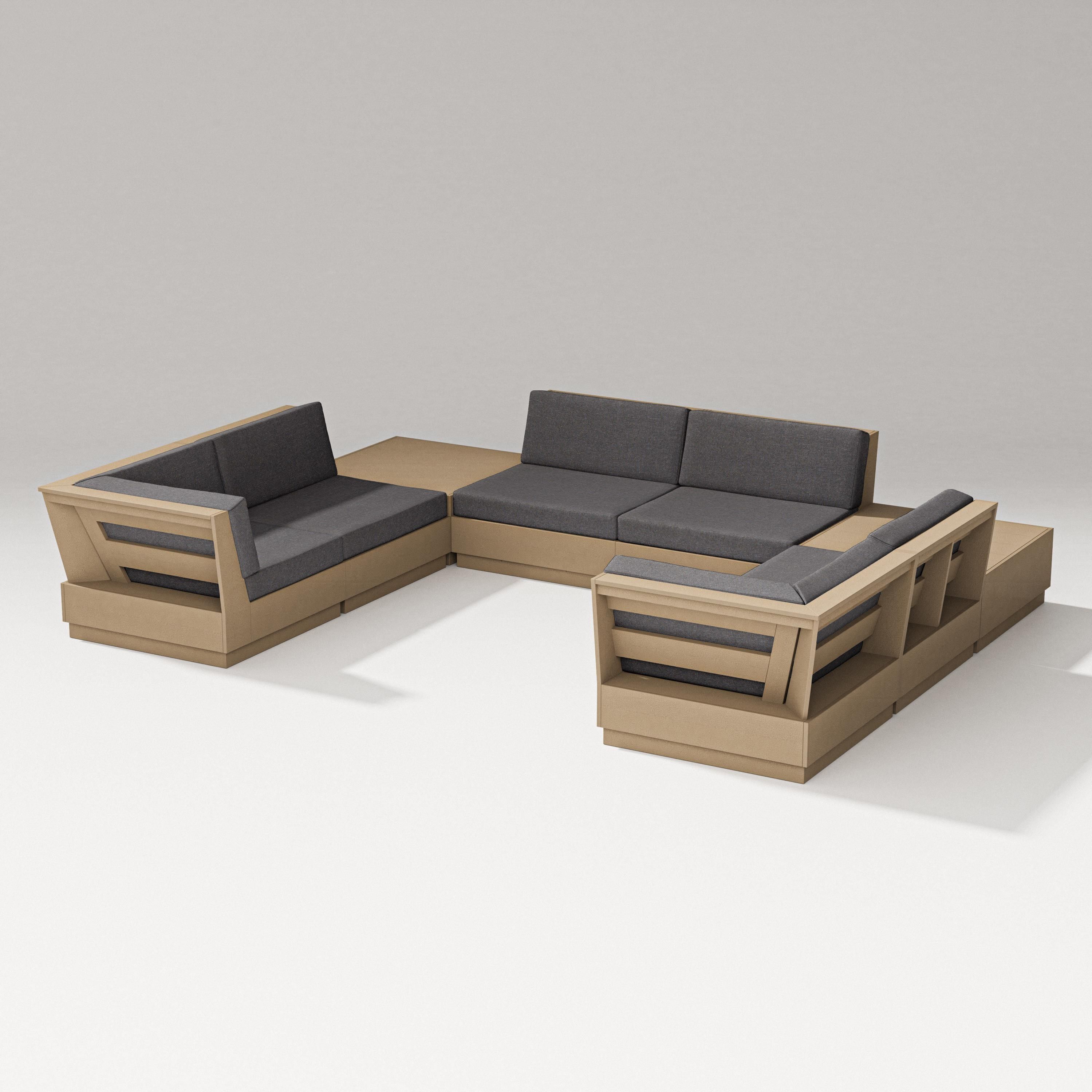 PW Designer Series Elevate 8-Piece U-Shaped Sectional in Vintage Sahara / Ash Charcoal