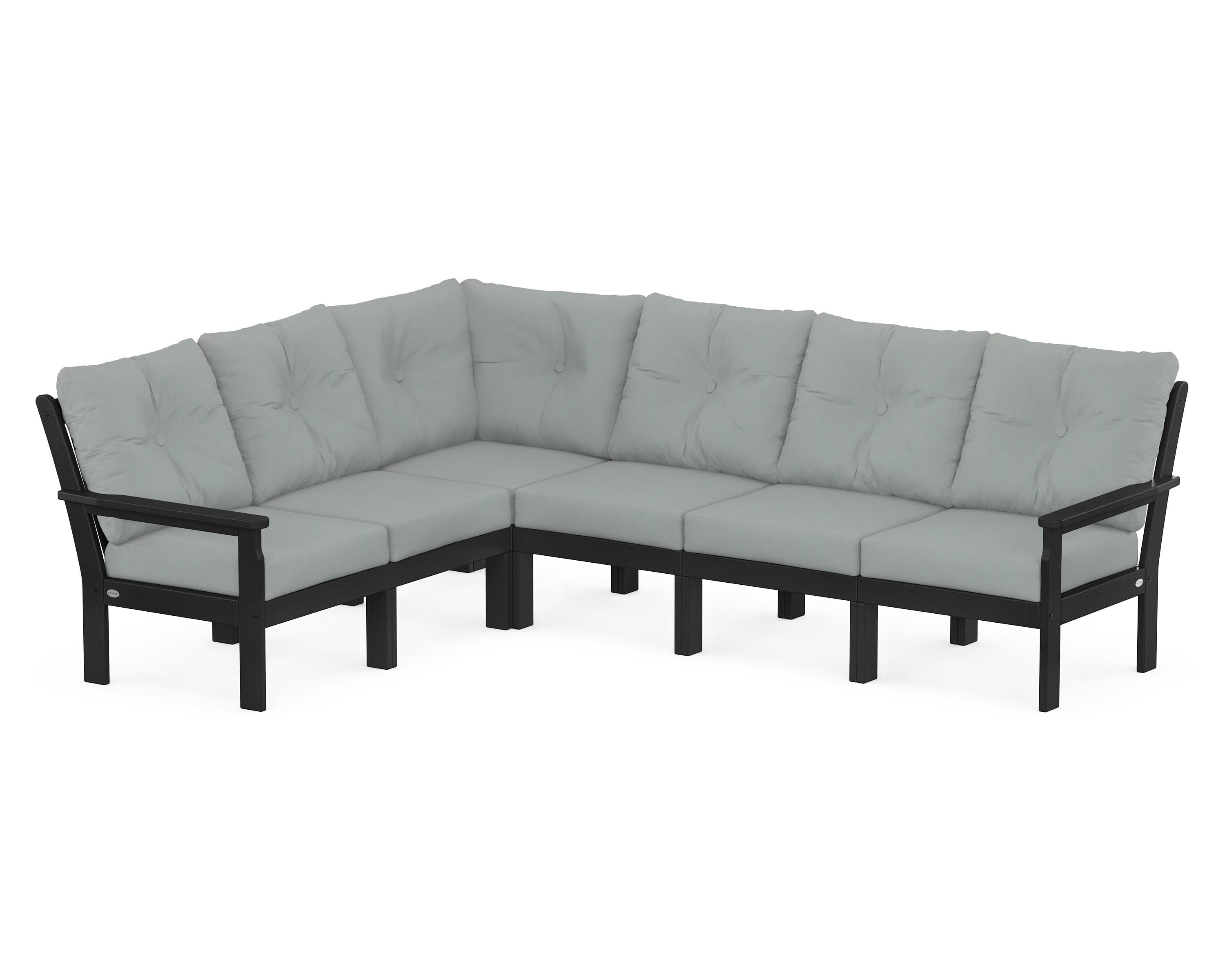 POLYWOOD Vineyard 6-Piece Sectional in Black / Spa