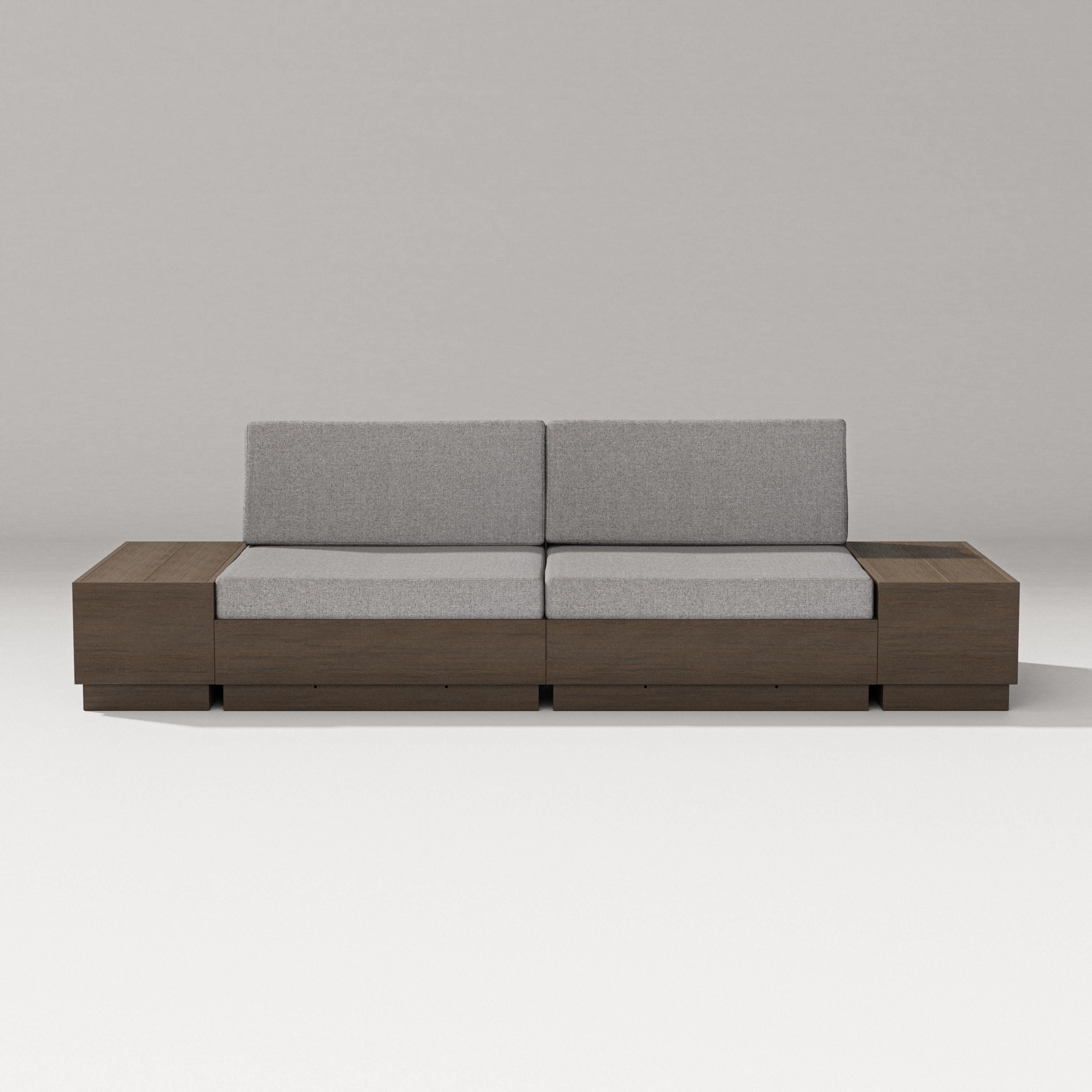 PW Designer Series Elevate 4-Piece Loveseat Sectional in Kona / Grey Mist