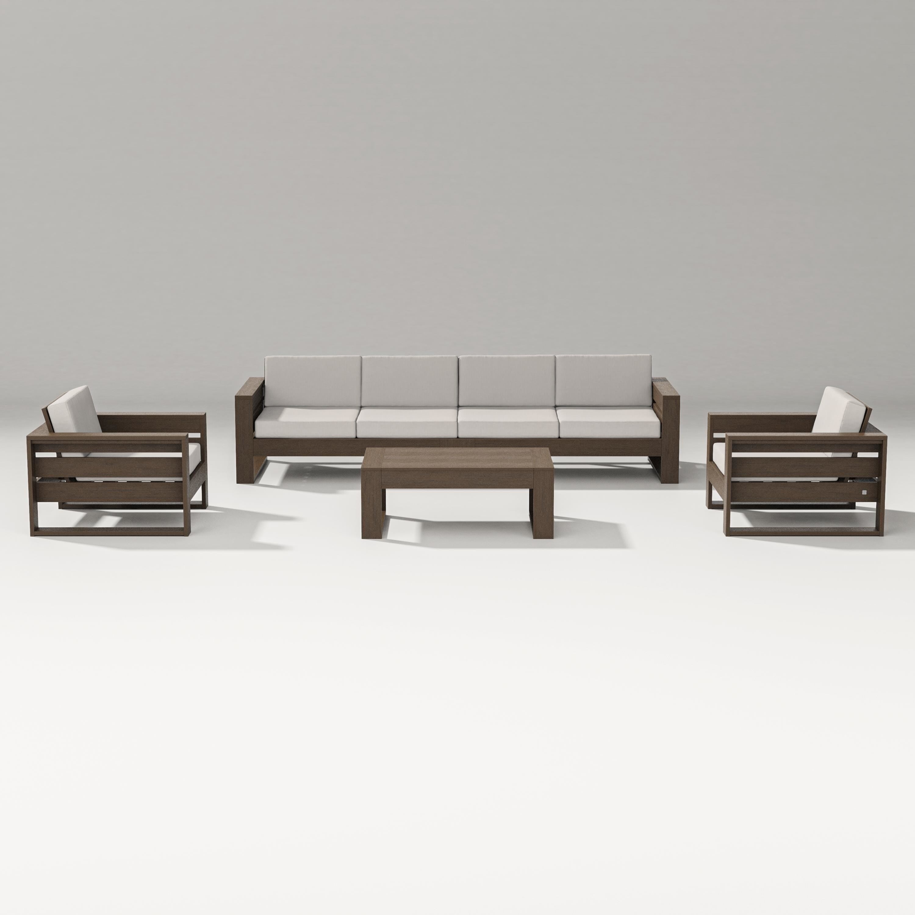 PW Designer Series Latitude 5-Piece Lounge Sofa Set in Kona / Cast Ash
