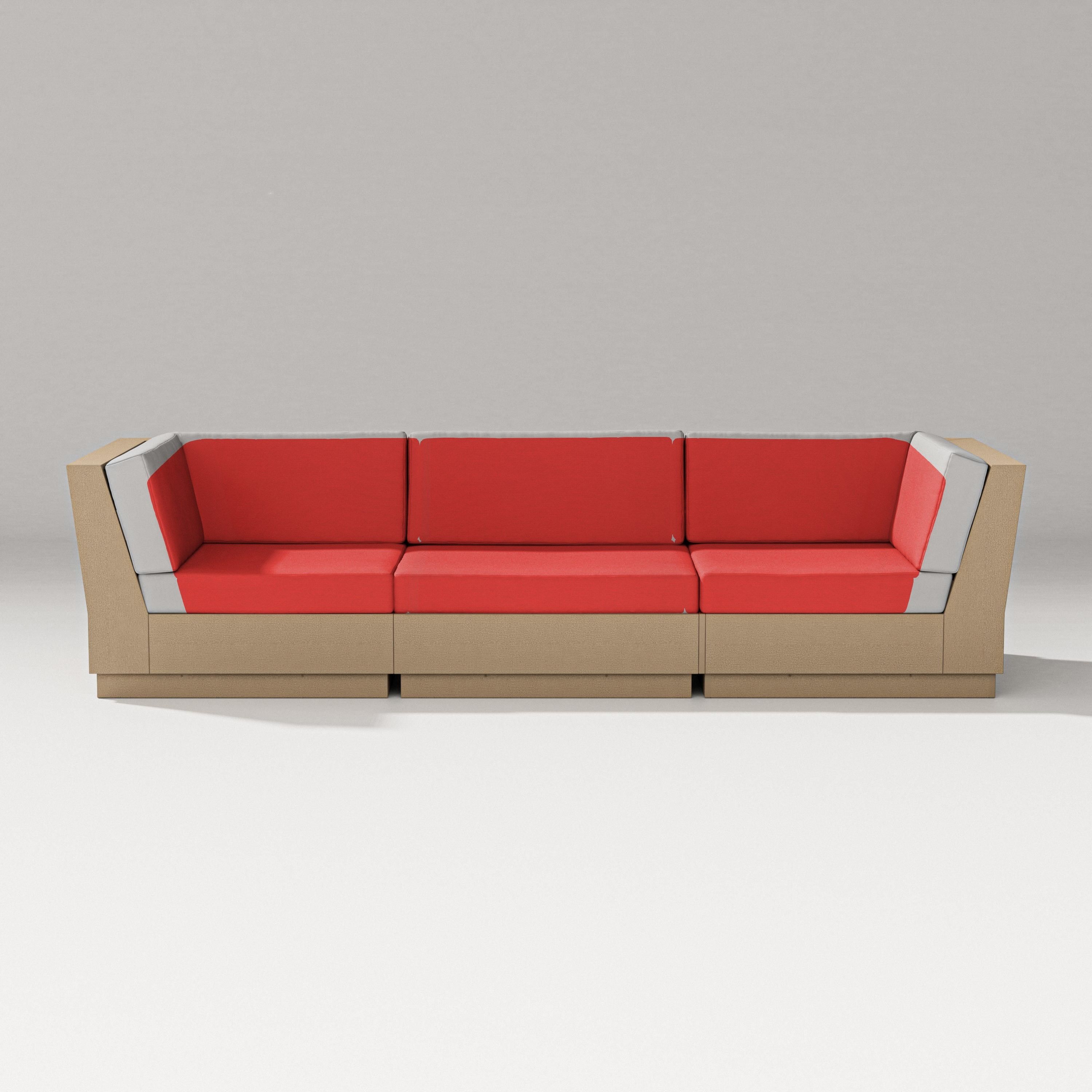 PW Designer Series Elevate Sofa Sectional in Vintage Sahara / Crimson Linen