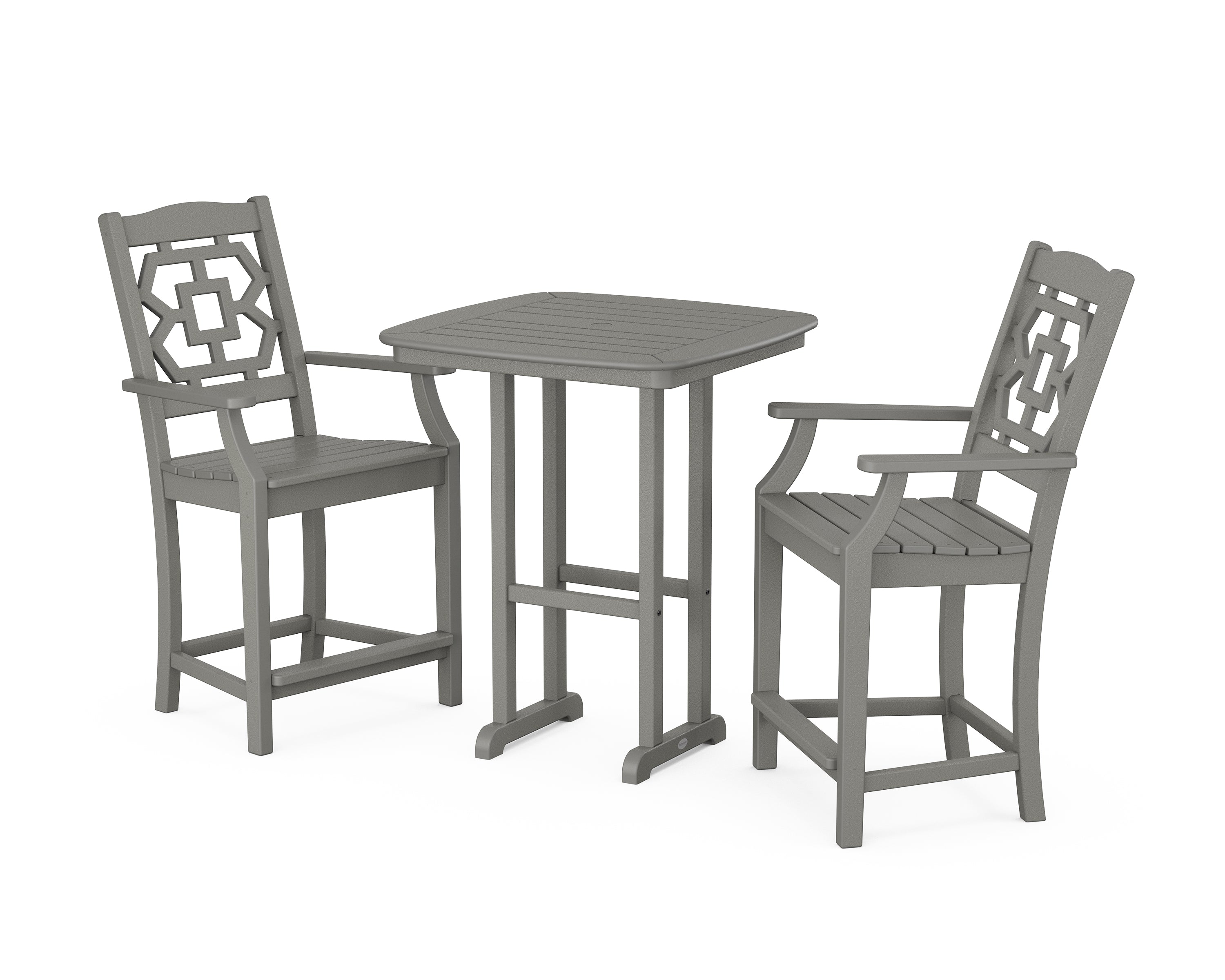 Martha Stewart by POLYWOOD® Chinoiserie 3-Piece Counter Set in Slate Grey