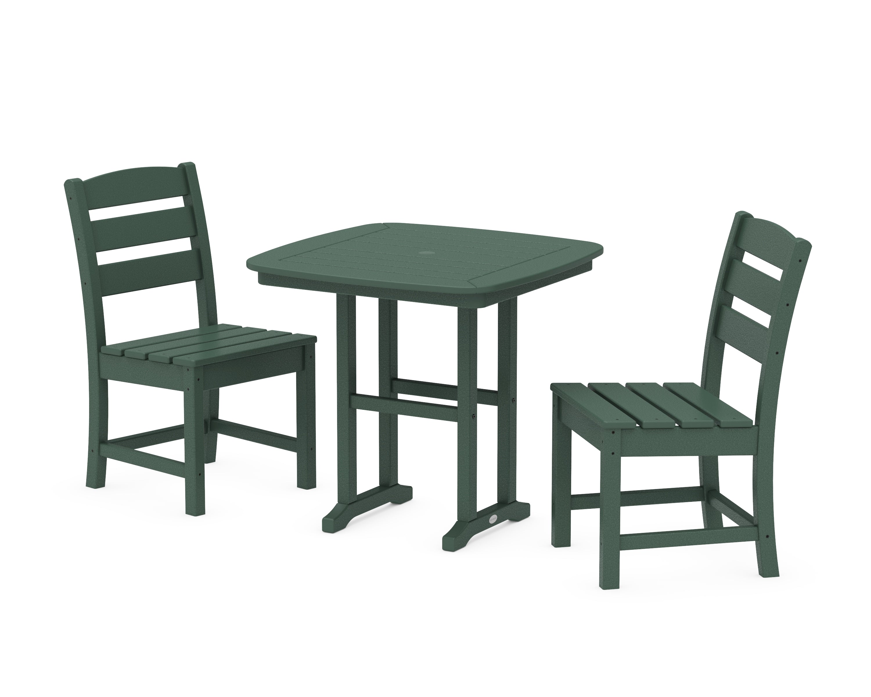 POLYWOOD Lakeside Side Chair 3-Piece Dining Set in Green