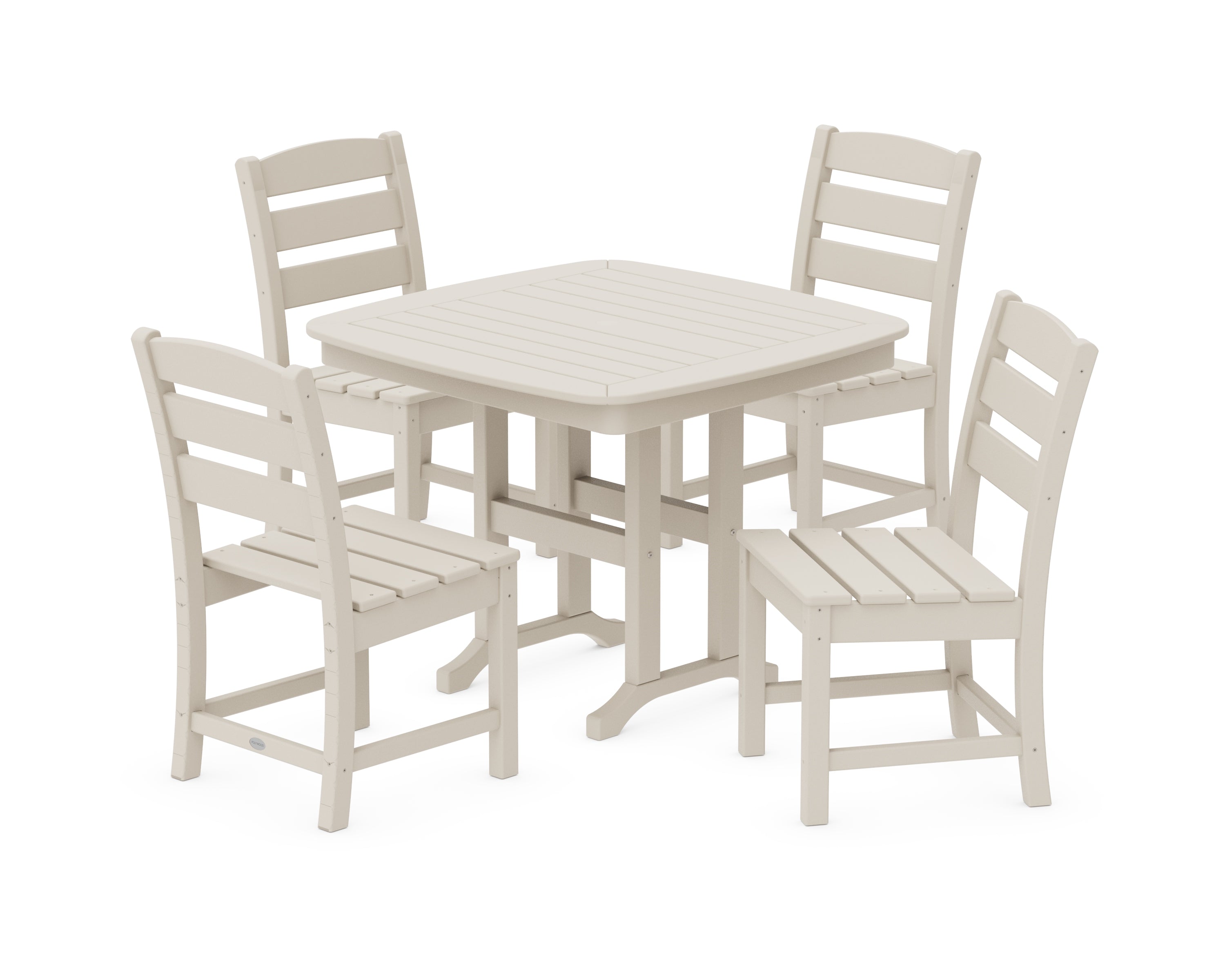 POLYWOOD Lakeside 5-Piece Side Chair Dining Set in Sand