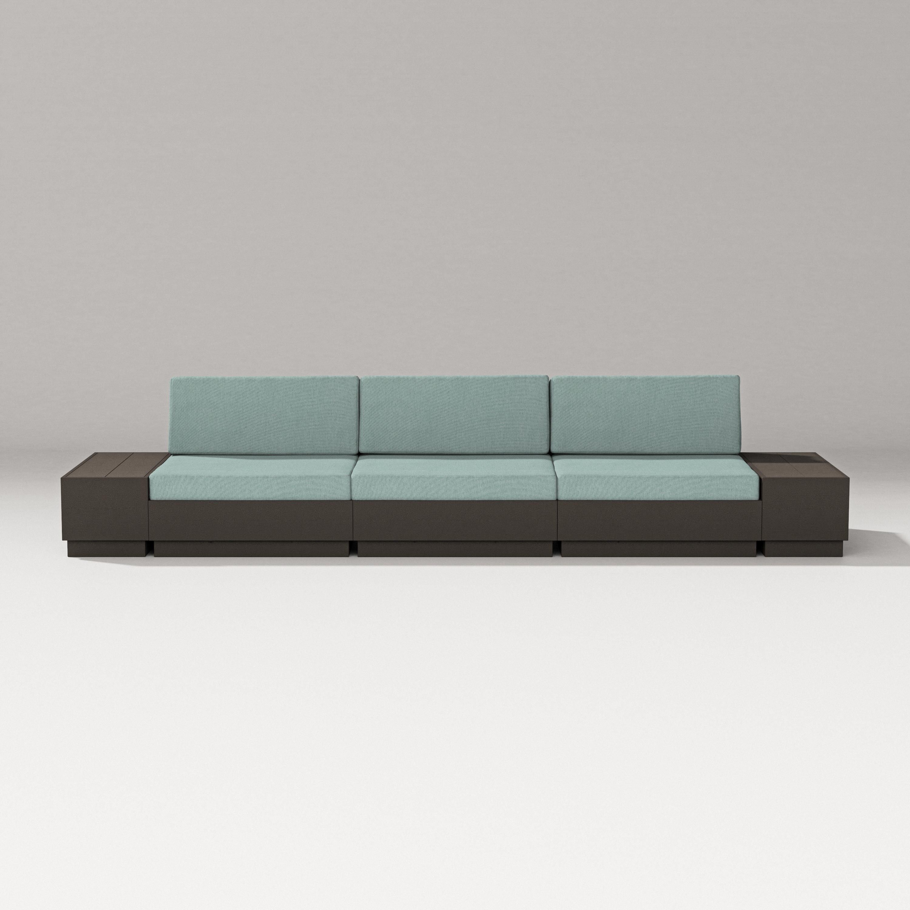 PW Designer Series Elevate Straight Sectional in Vintage Coffee / Glacier Spa