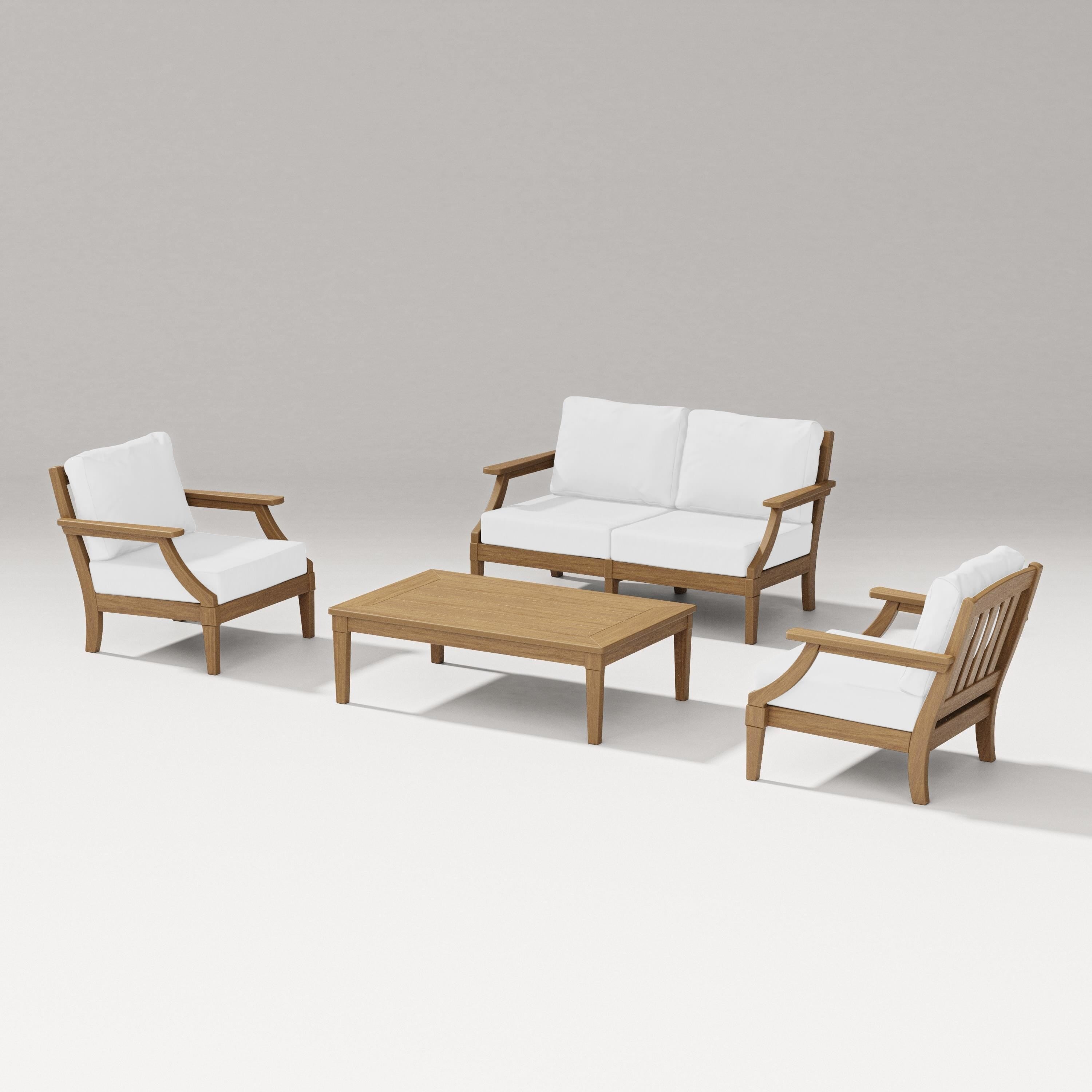 PW Designer Series Estate Lounge 4-Piece Loveseat Set in Natural / Natural
