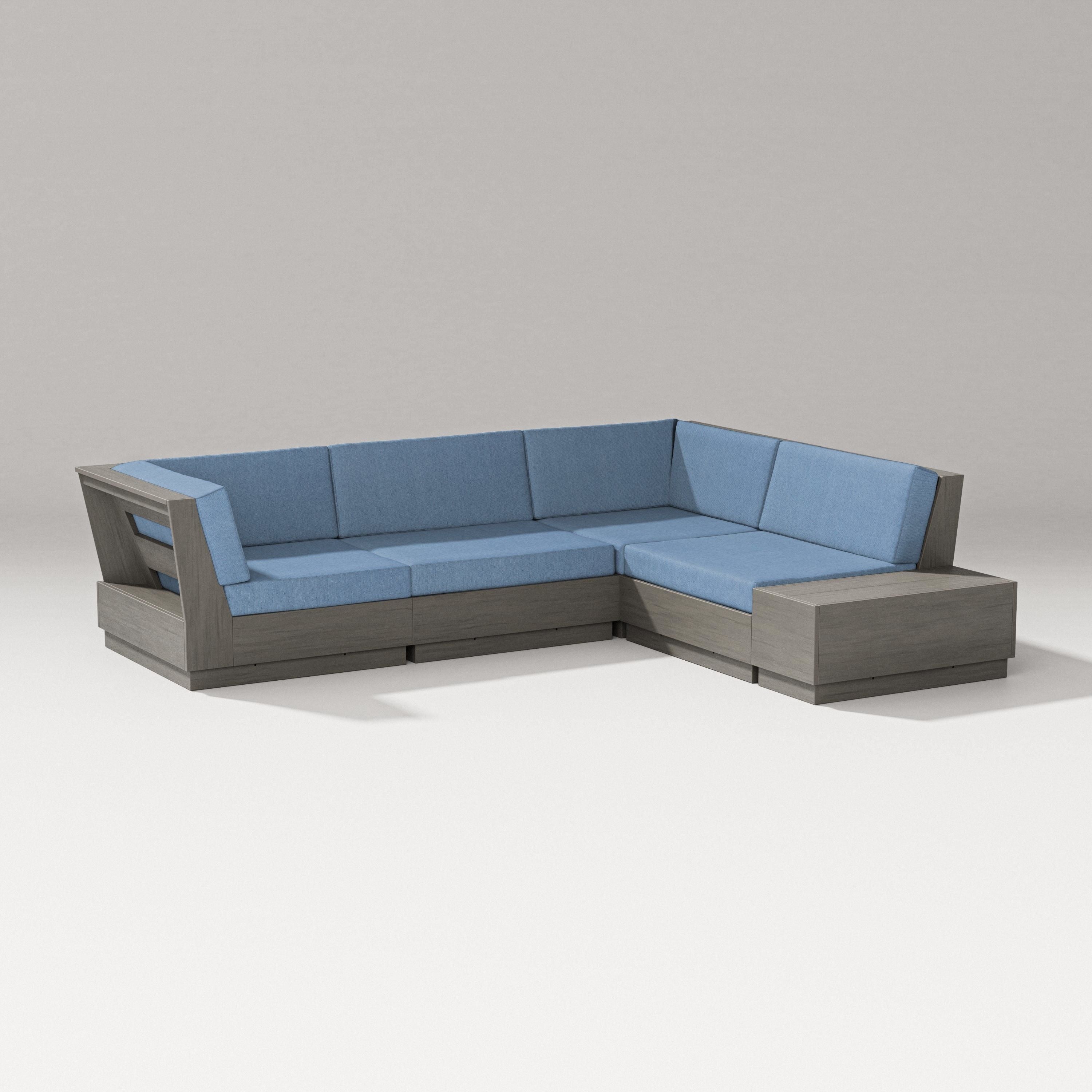 PW Designer Series Elevate Corner Sectional in Driftwood / Sky Blue