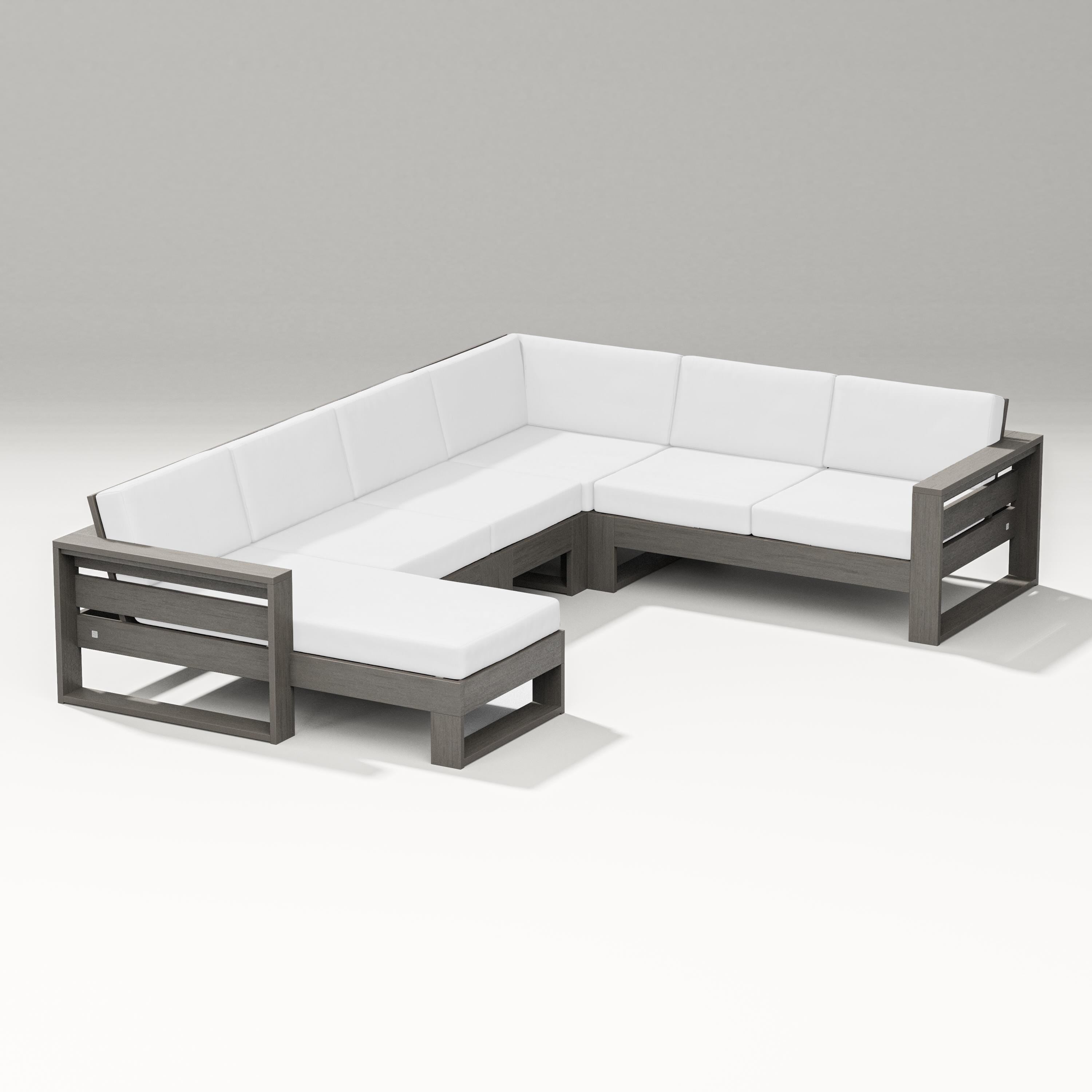 PW Designer Series Latitude Corner Sectional with Left Chaise in Driftwood / Natural