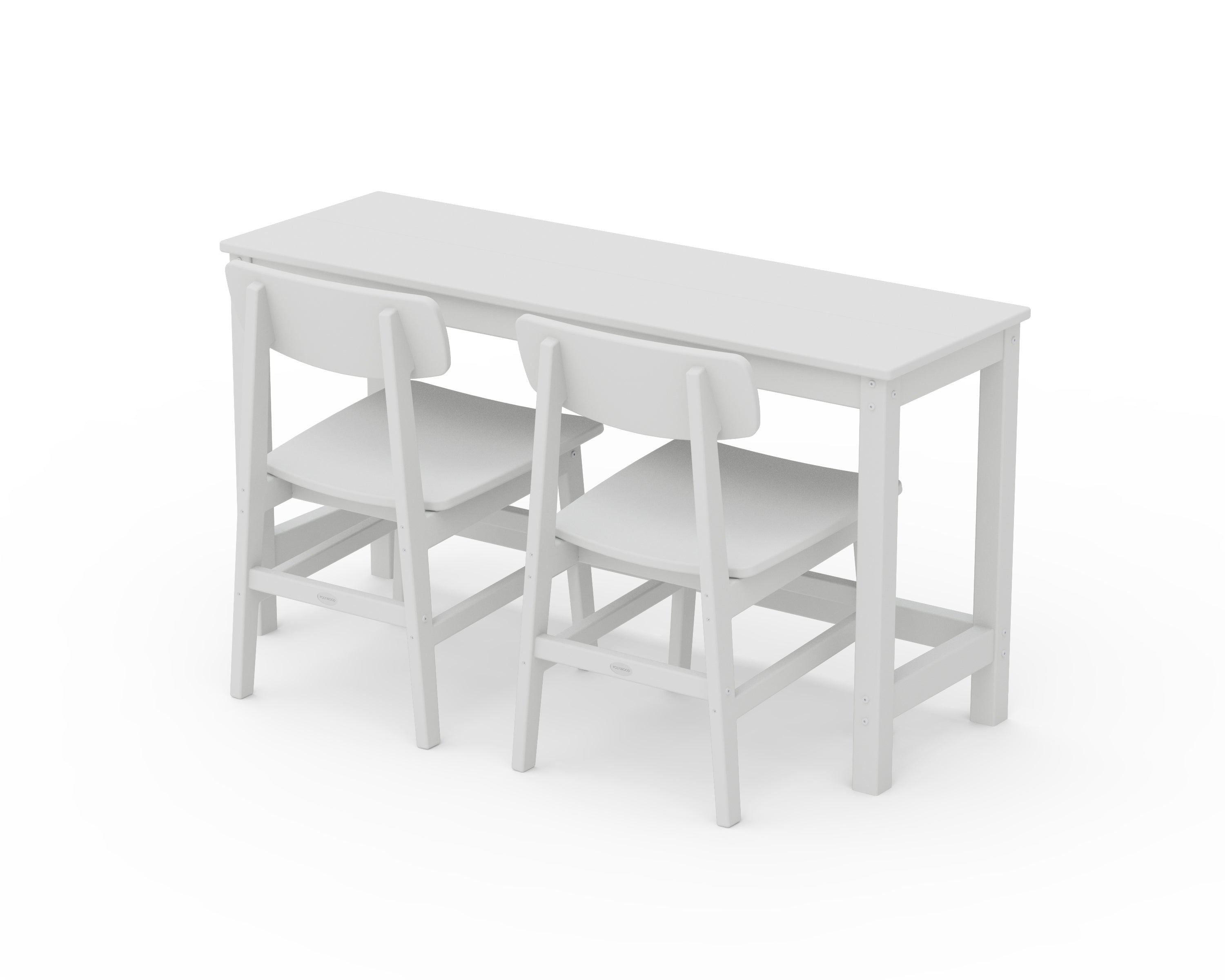 POLYWOOD Modern Studio Urban Chair 3-Piece Balcony Set in White